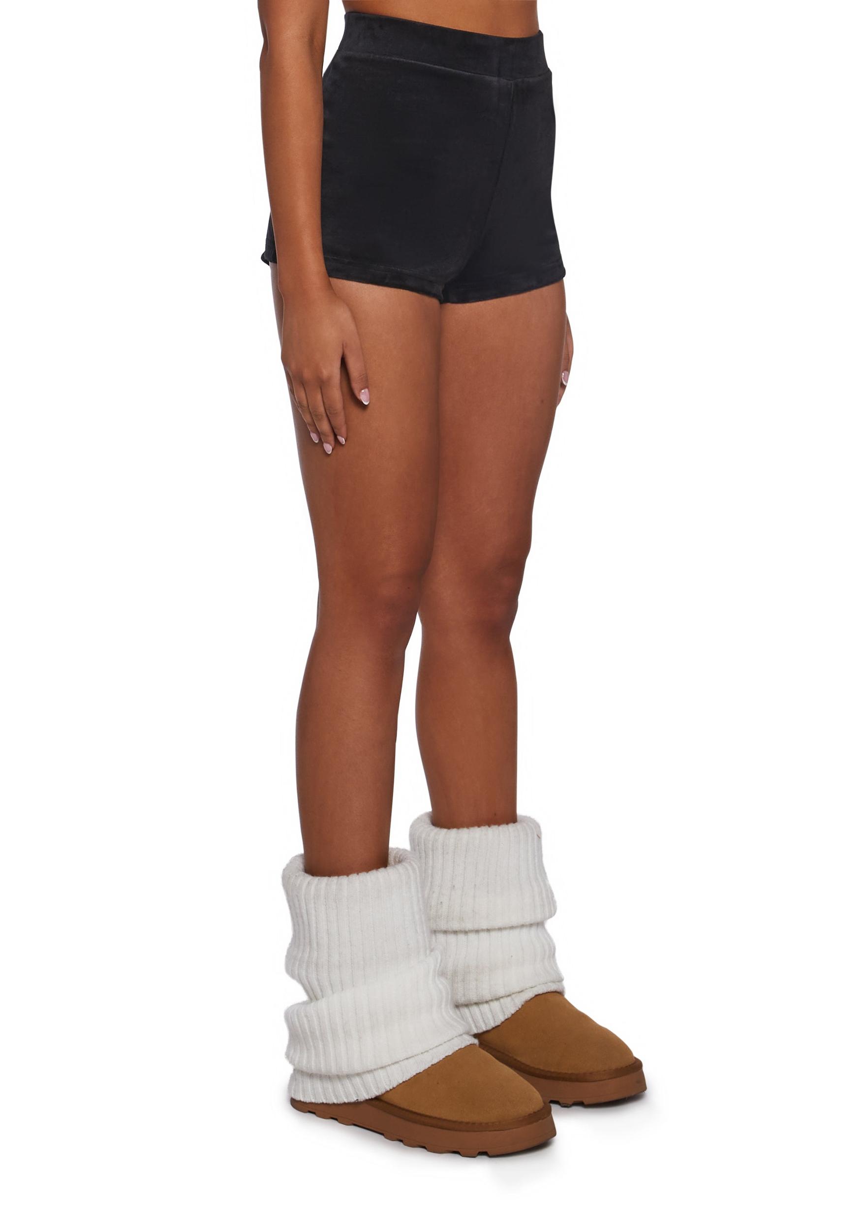 Juicy Couture Solid Hot Shorts With Ombre Hotfix - Black Product Image