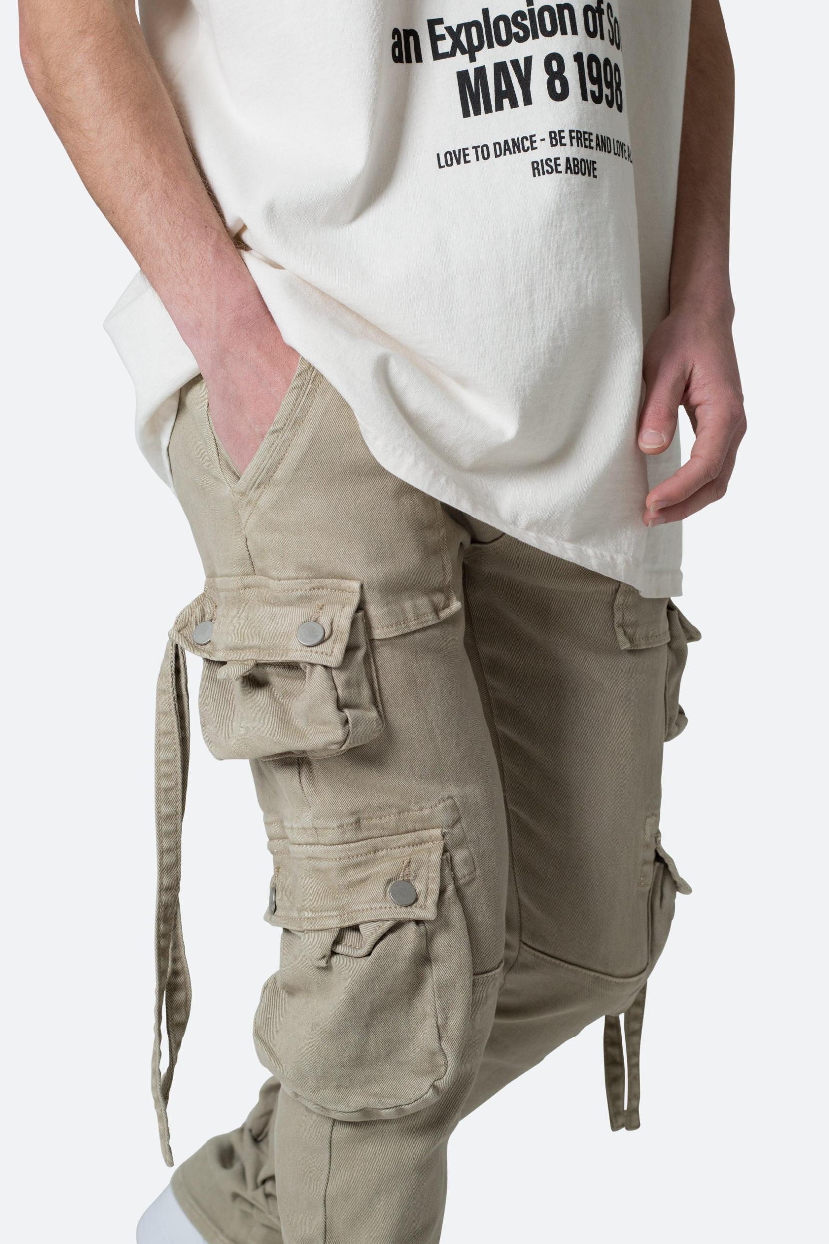 D152 Cargo Straight Denim - Brown Product Image