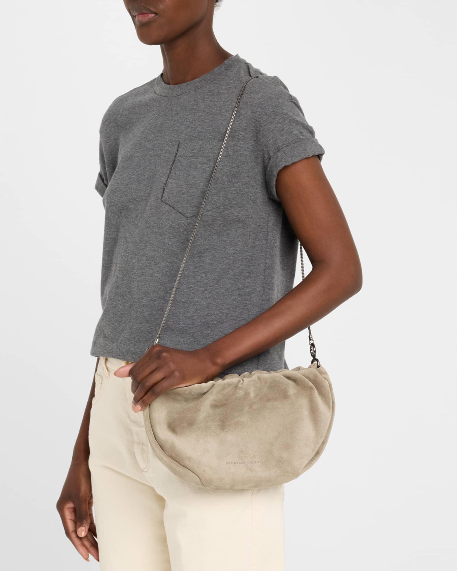 Monili Ruched Suede Shoulder Bag Product Image