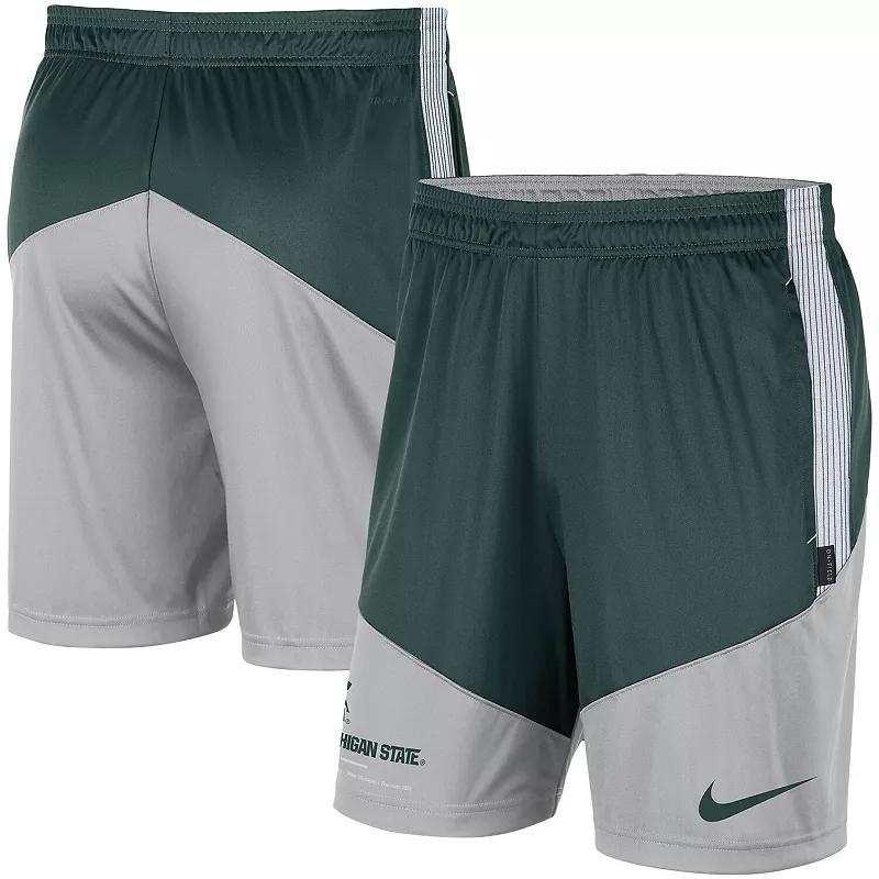 Mens Nike /Gray Michigan State Spartans Team Performance Knit Shorts Product Image