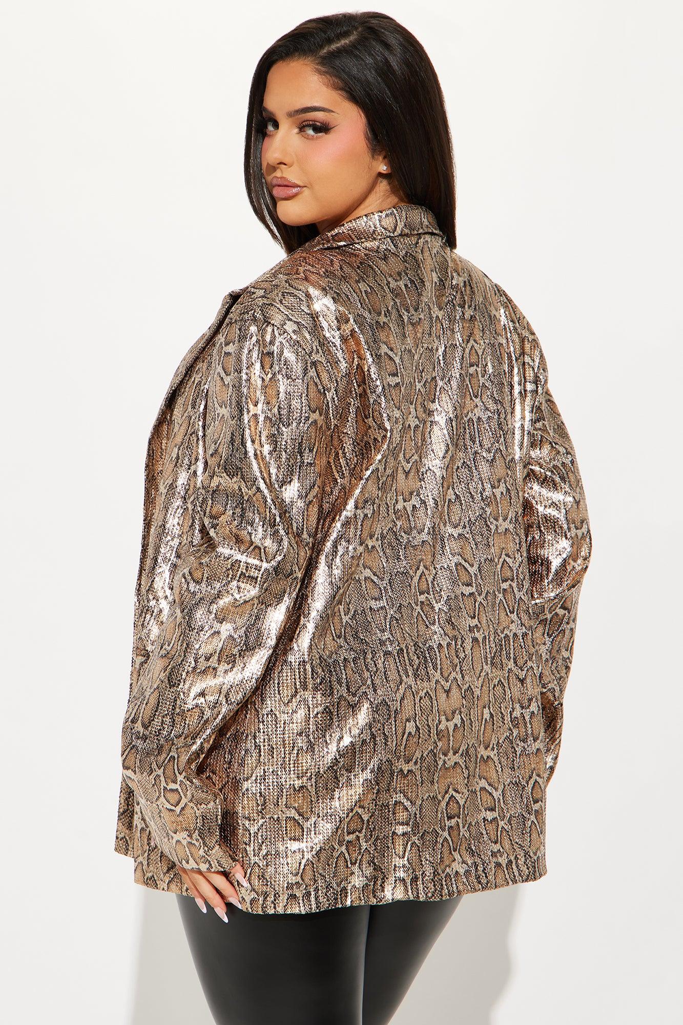 Hard To Get Leopard Sequin Blazer - Taupe/combo Product Image