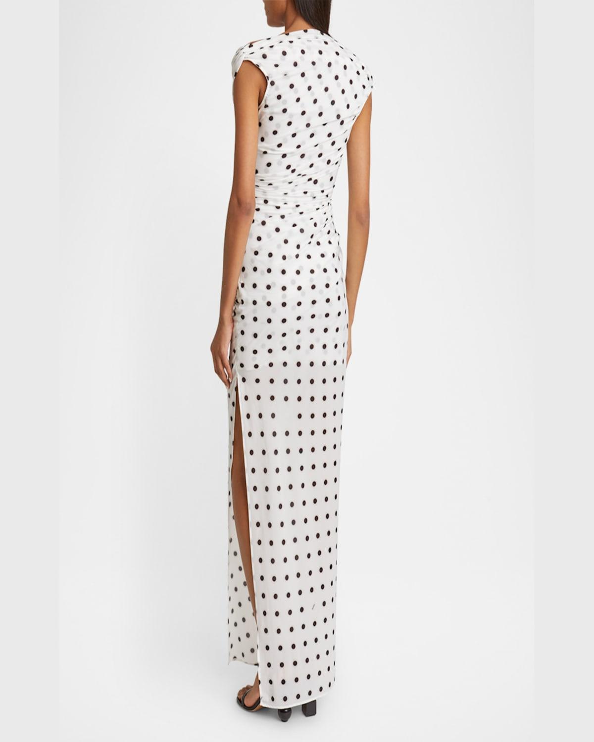 JACQUEMUS Women Rita Pois Long Dress In White Product Image