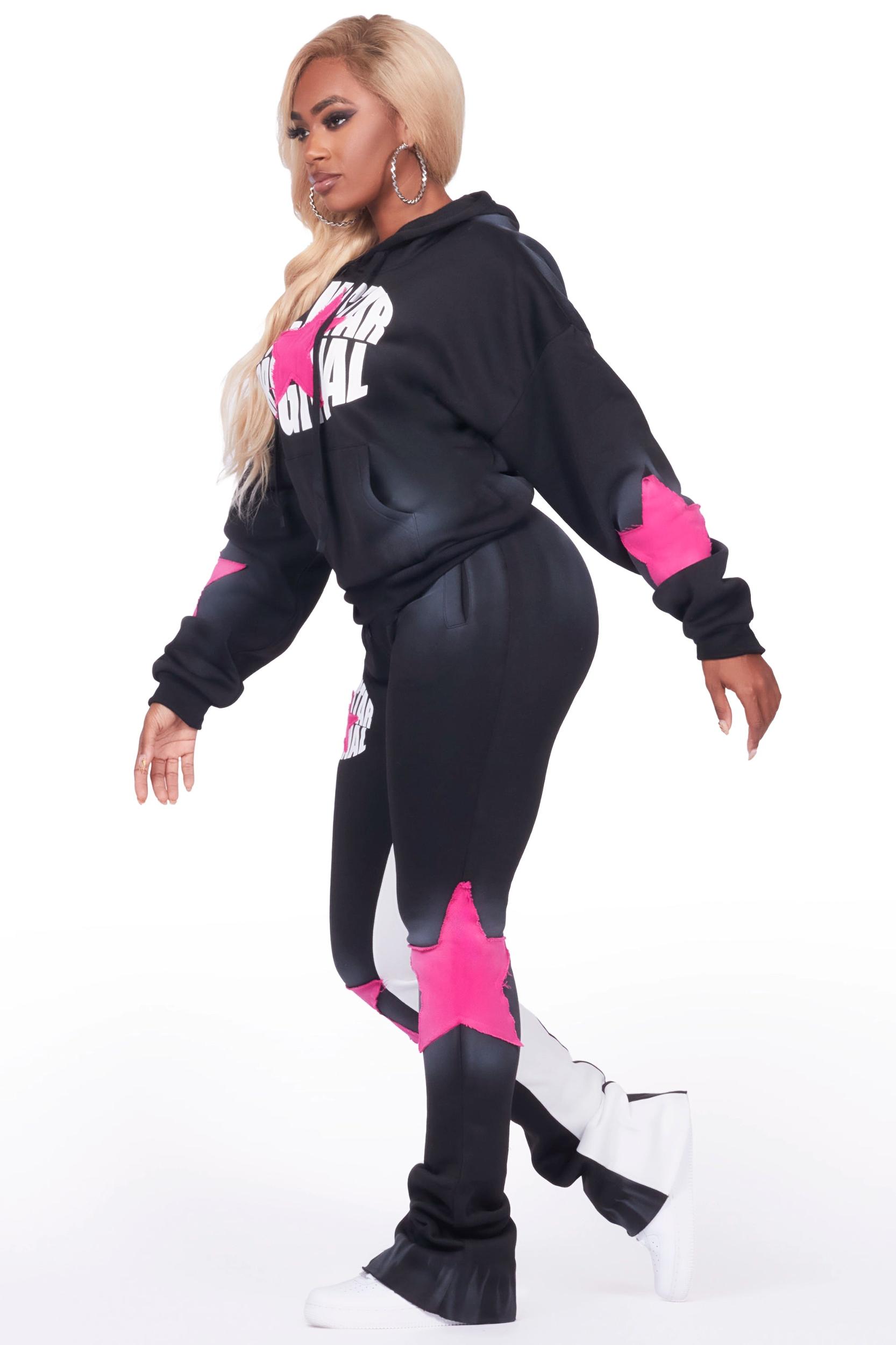 Kaliyah Black/Pink Super Stacked Trackset Female Product Image