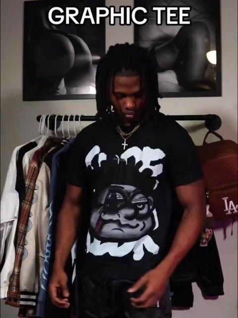 Vintage Big Face Graphic Cotton T-Shirt Product Image