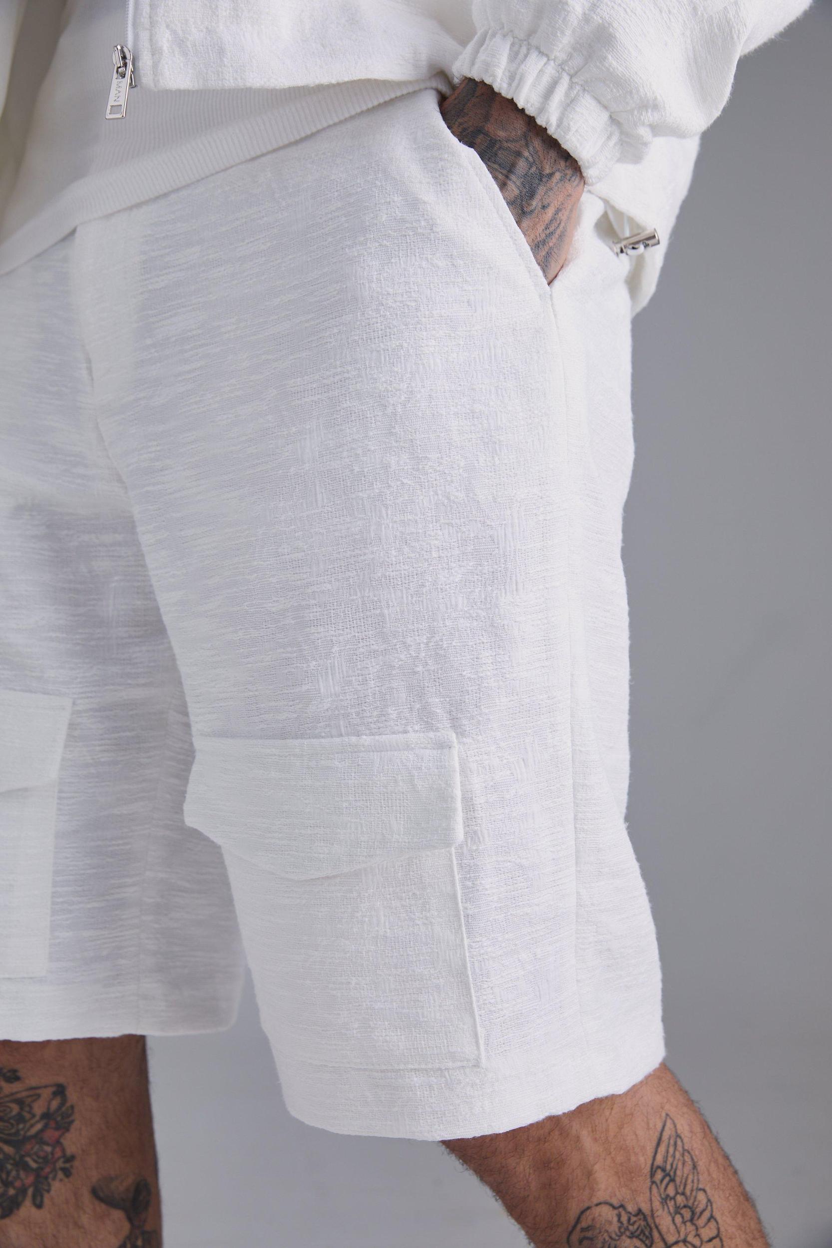 Tall Textured Cotton Jacquard Smart Hooded Jacket | boohooMAN USA Product Image