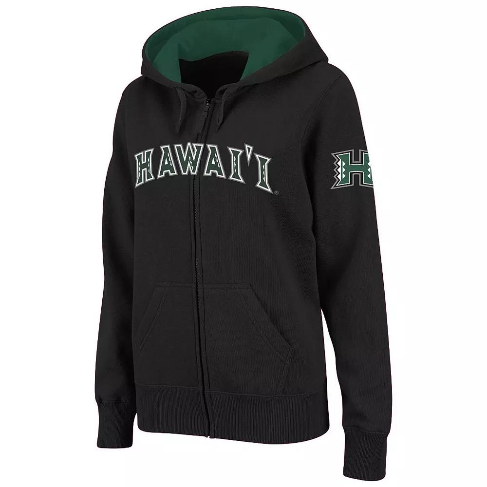 Women's Stadium Athletic Black Hawaii Warriors Arched Name Full-Zip Hoodie,  Product Image