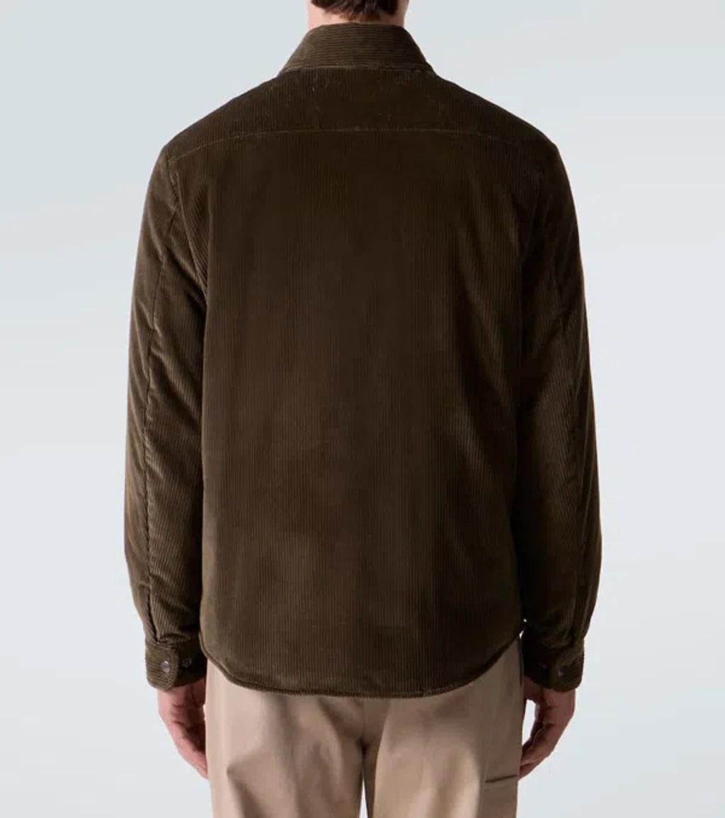 MONCLER Cozy Jacket With Chest Pockets And Corduroy Collar In Brown Product Image