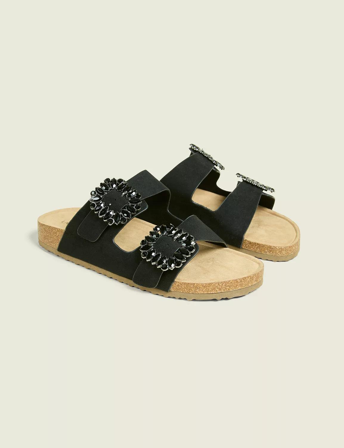 Dream Cloud Faux-Suede Embellished Slip-On Sandal Product Image