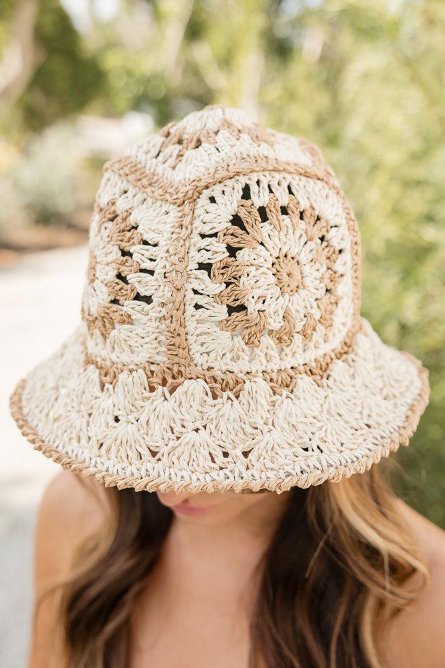 Ivory Crochet Bucket Hat FINAL SALE Product Image