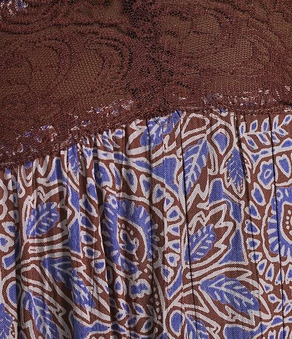 Angie Printed Lace Trim Tiered Maxi Dress Product Image