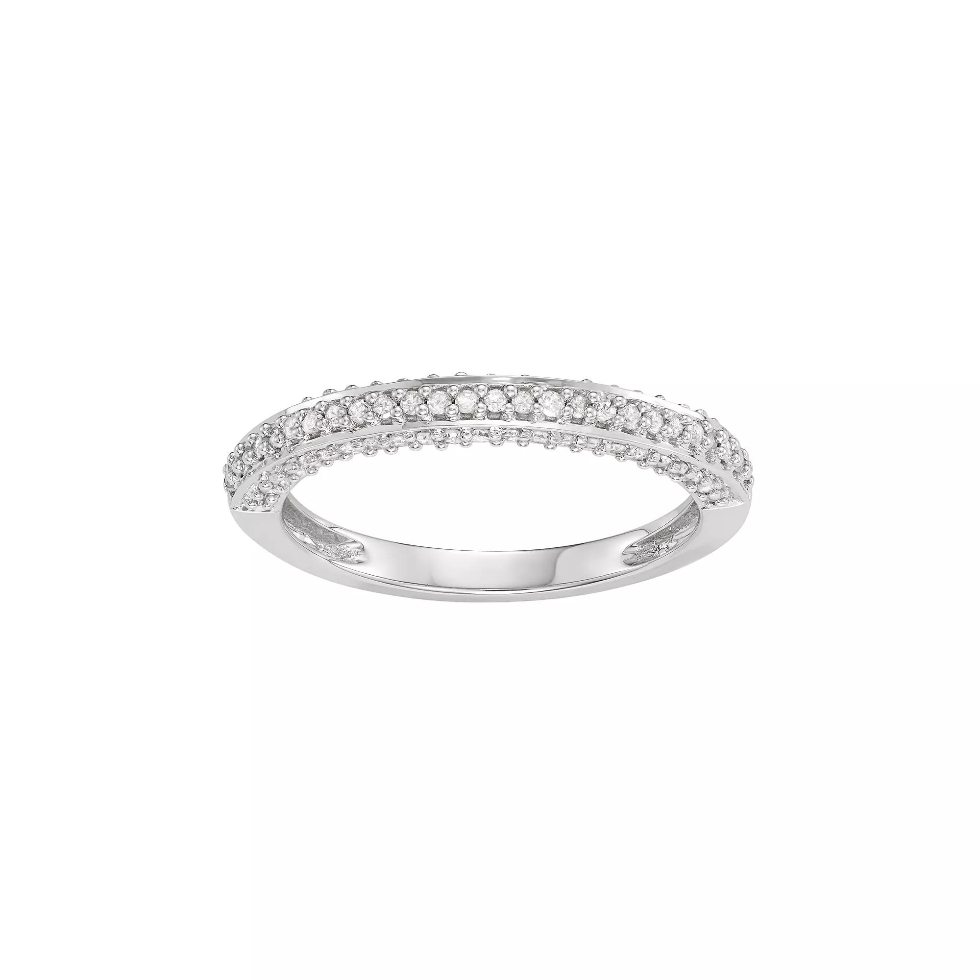 HDI 10k White Gold 3/8 Carat T.W. Diamond Wedding Ring, Women's,  Product Image