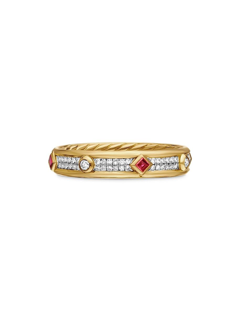 Womens Modern Renaissance Band Ring in 18K Yellow Gold Product Image