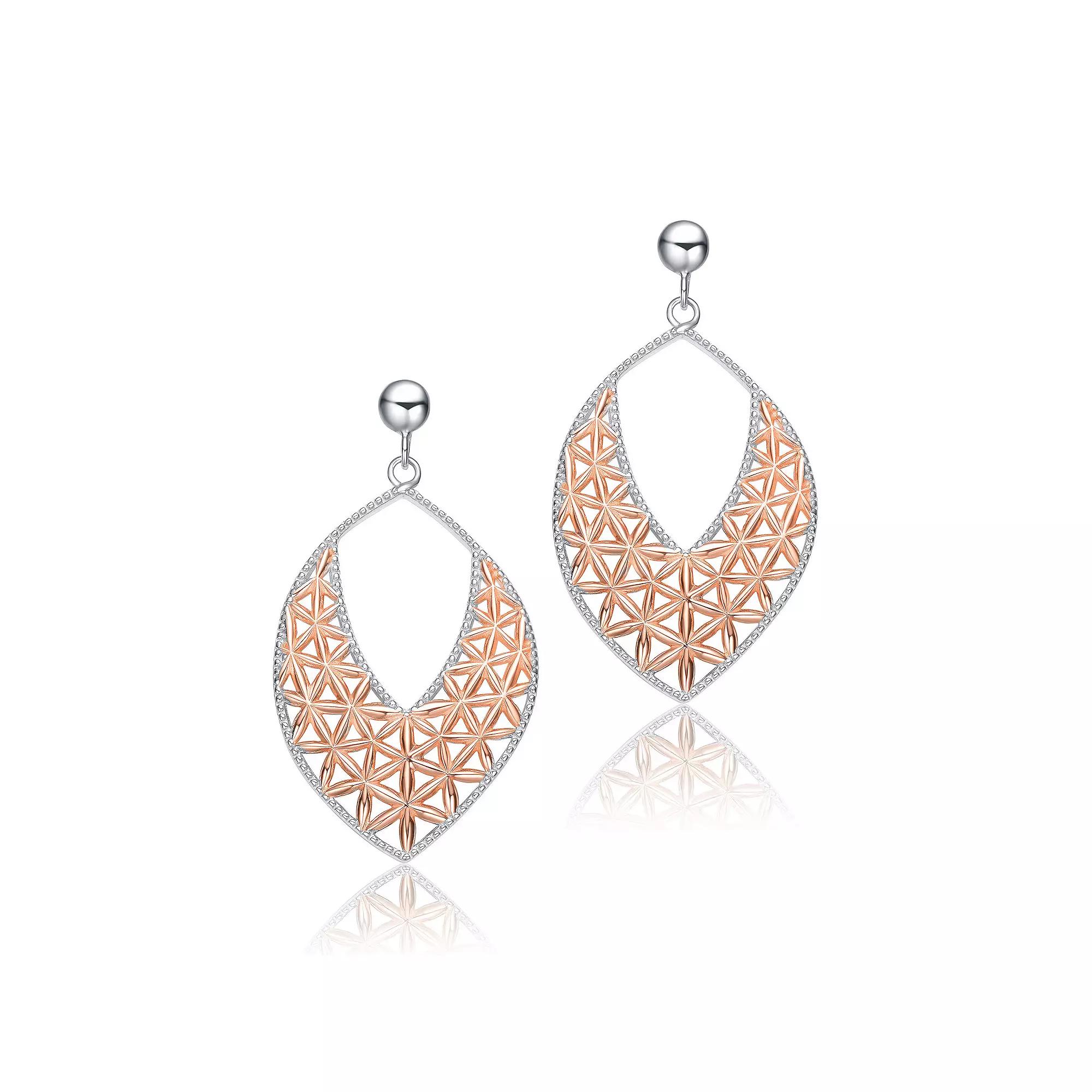 Sterling Silver Two-Tone Dangling Earrings, Women's, Two Tone Product Image
