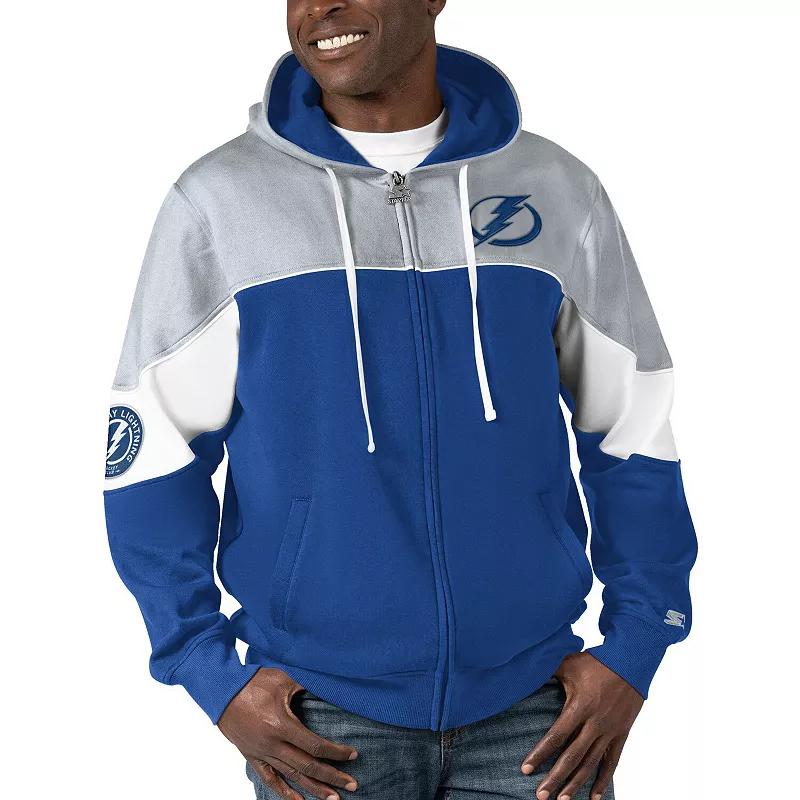Men's Starter  Blue/Gray Tampa Bay Lightning Power Forward Full-Zip Hoodie, Size: XL, Lgh Blue Product Image