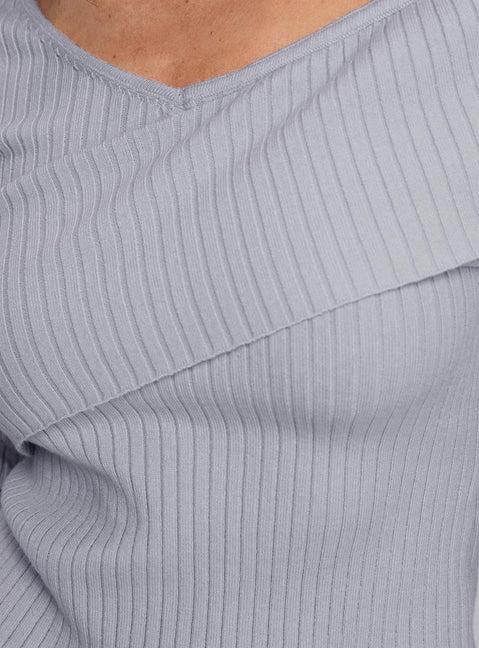 Nolia Long Sleeve Top Grey Product Image