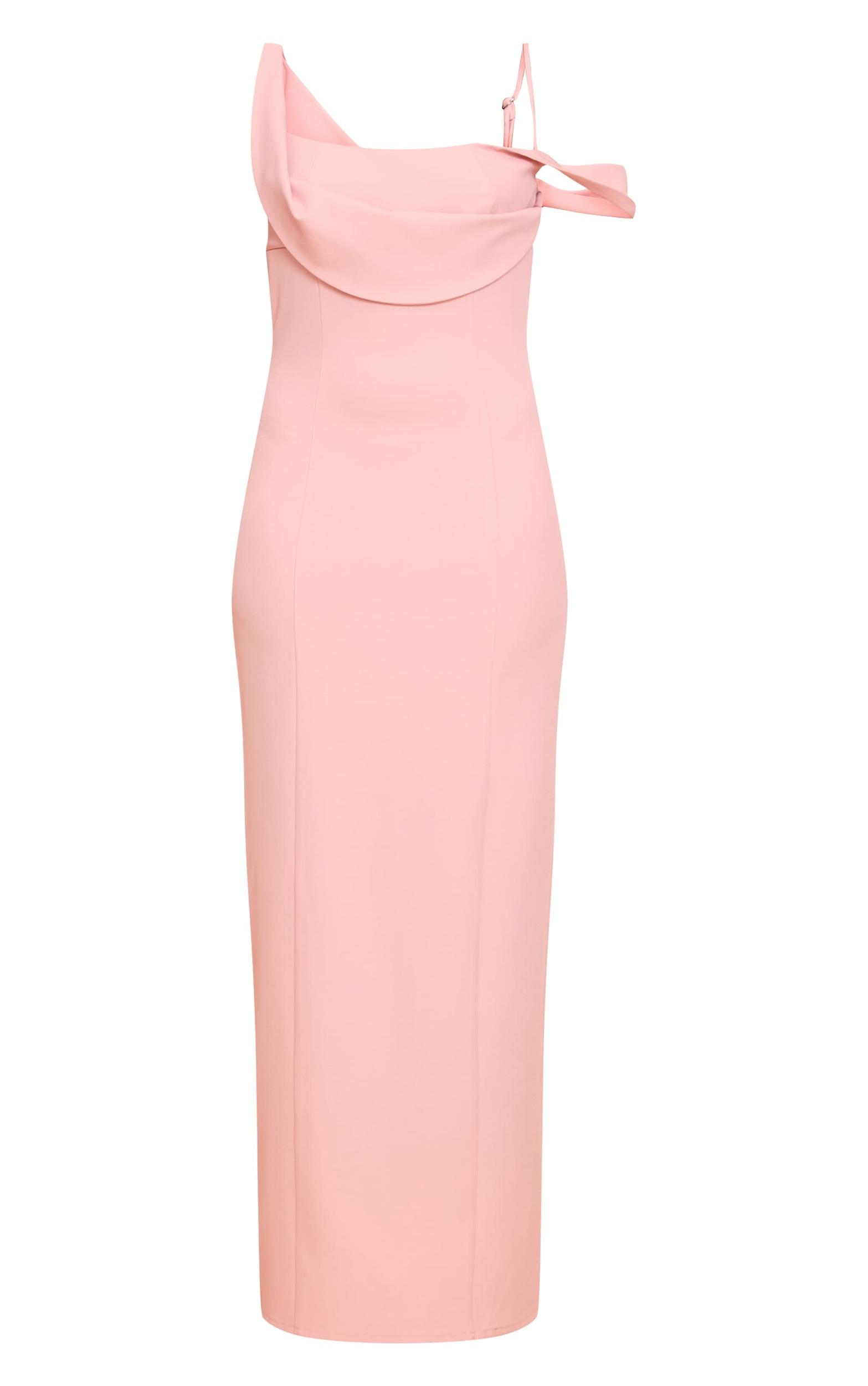 Pale Pink Woven Square Neck Maxi Dress Product Image