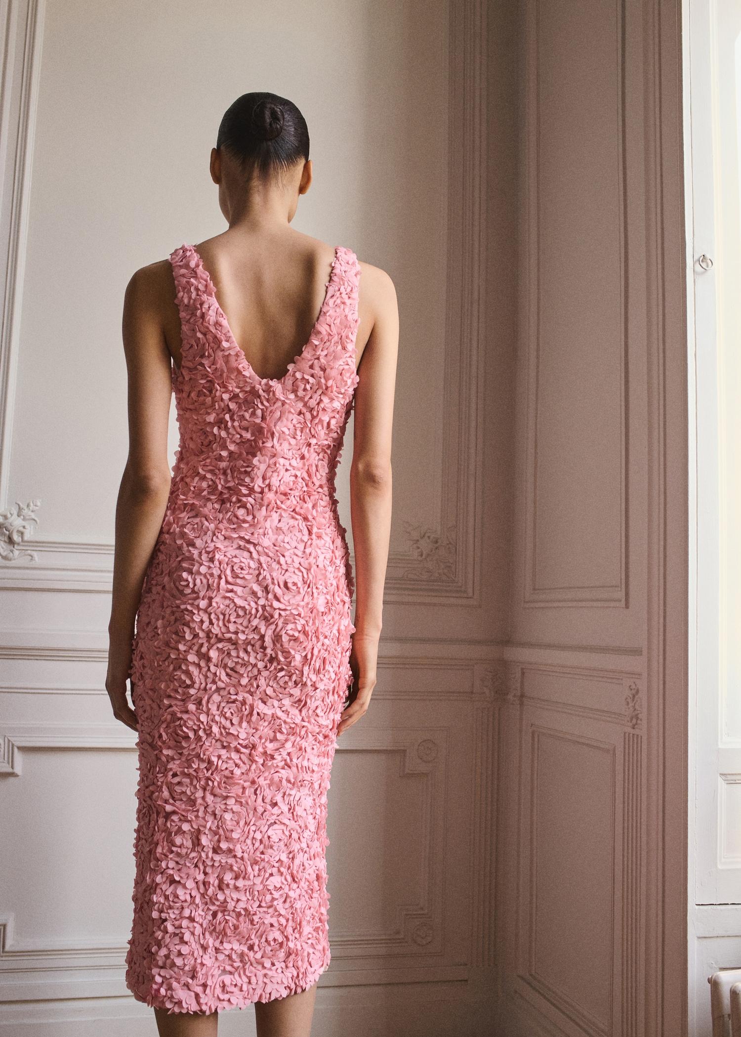 Tulle dress with embroidered flower - Women | MANGO USA Product Image