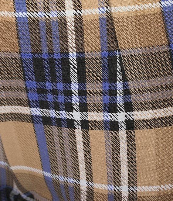 Slim Factor by Investments Ponte Knit Tannin Plaid No Waist Skinny Leg Leggings Product Image