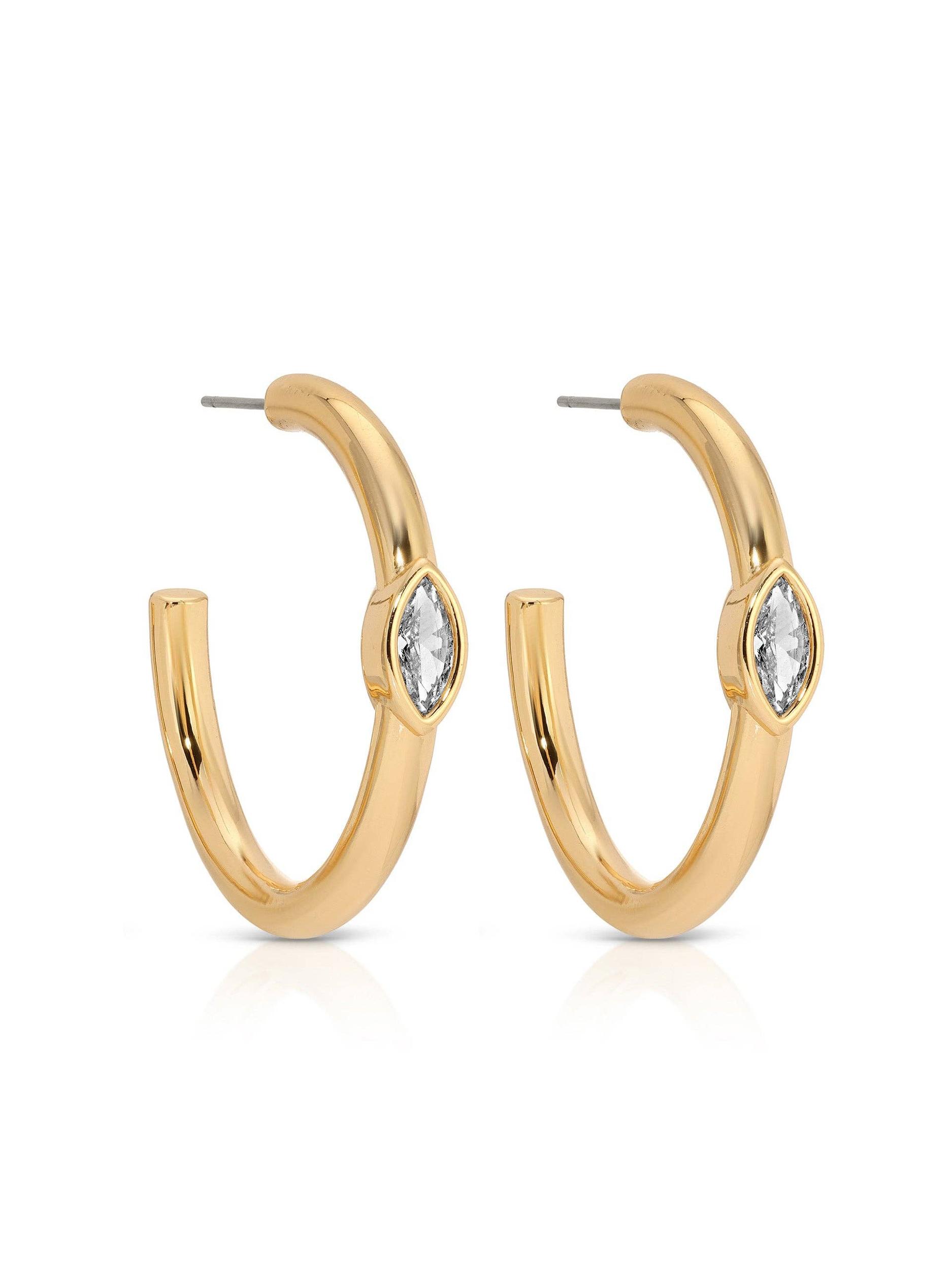 Medium Marquise Crystal Hoops Product Image