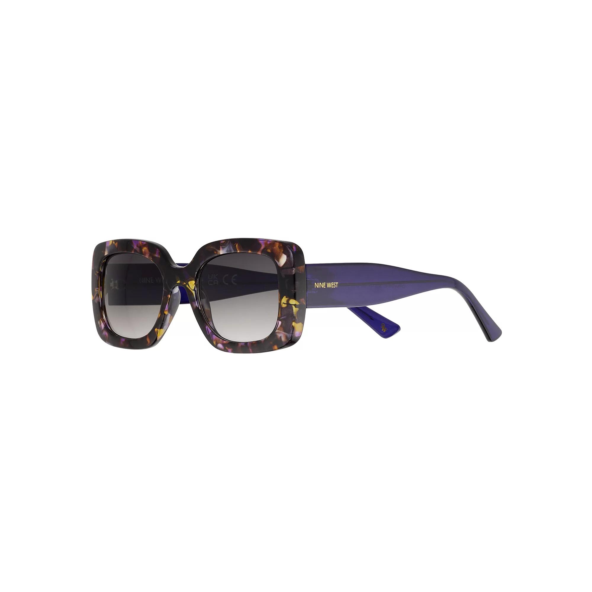Women's Nine West 51mm Gradient Rectangle Sunglasses, Tort Product Image