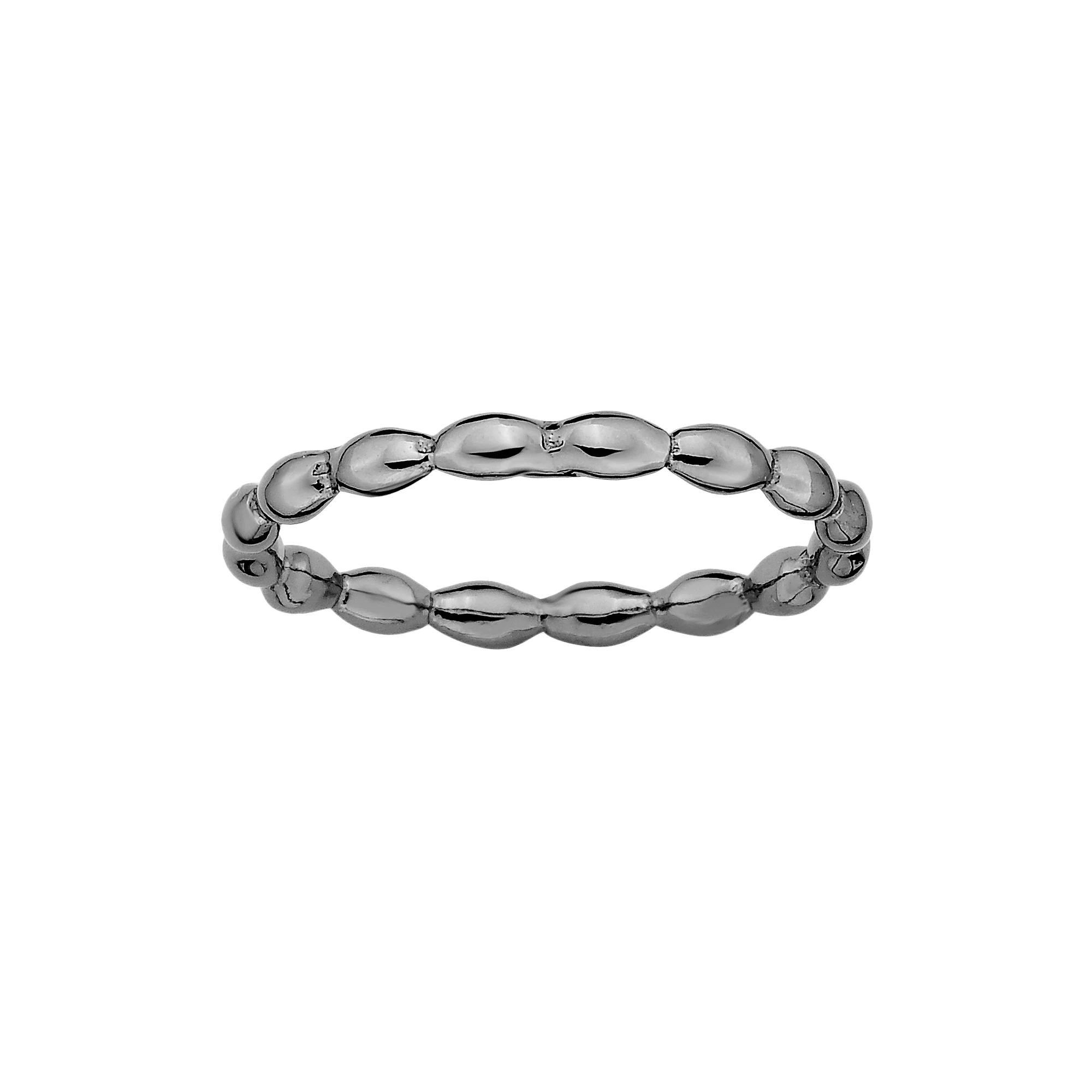 Stacks & Stones Ruthenium-Plated Sterling Silver Rice Stack Ring, Women's, Size: 10, Black Product Image