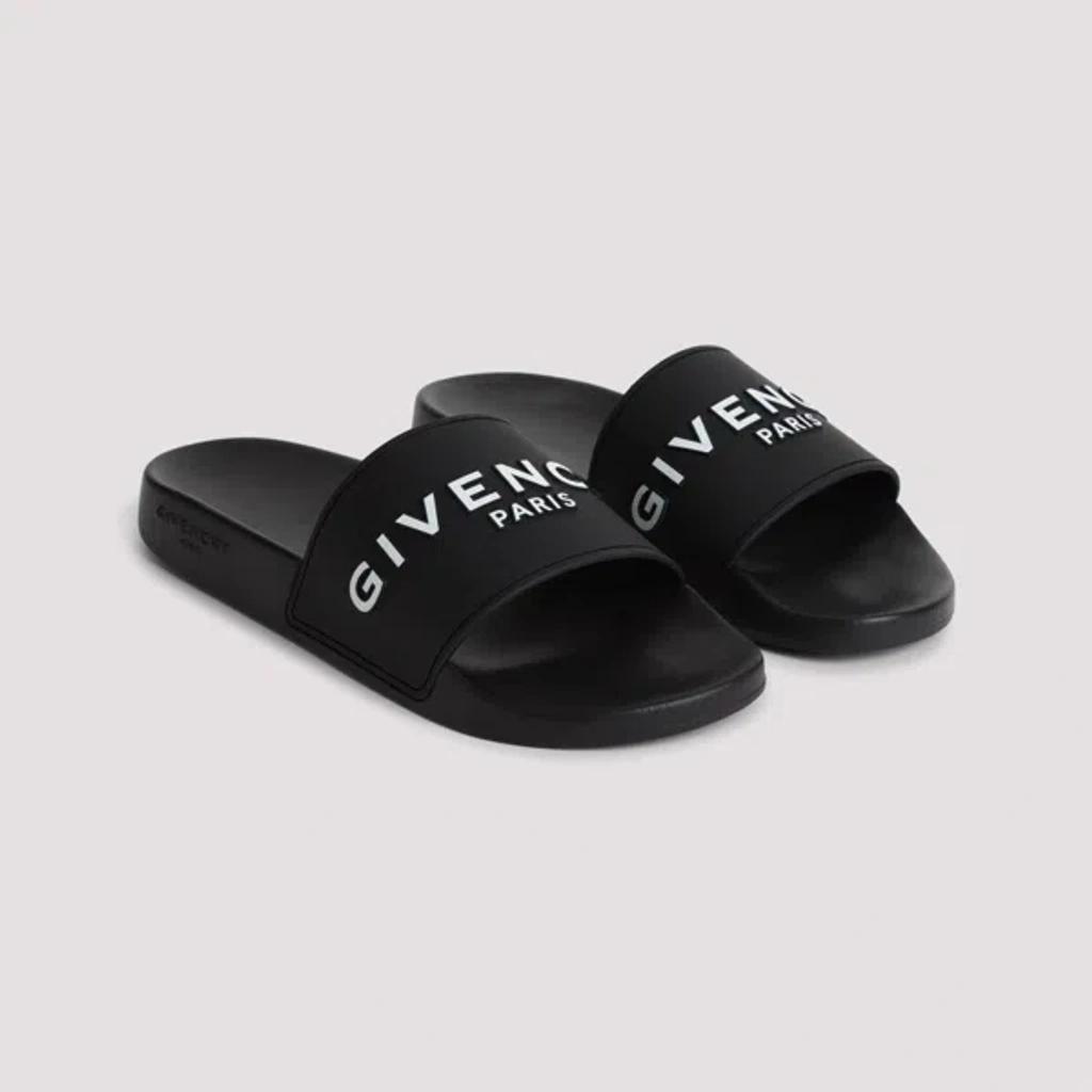 Black Logo-Print Pool Slides Product Image