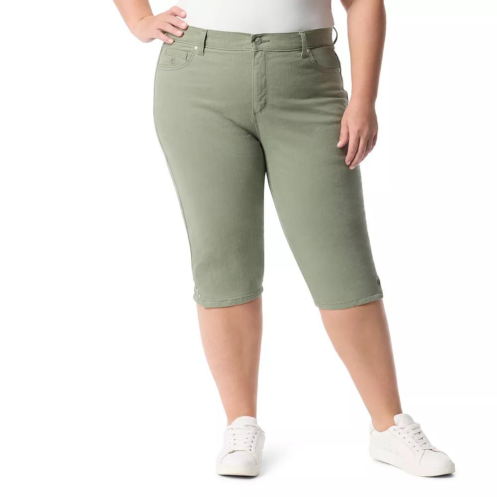 Plus Size Gloria Vanderbilt Amanda Skimmer Pants, Womens Garden Green Product Image