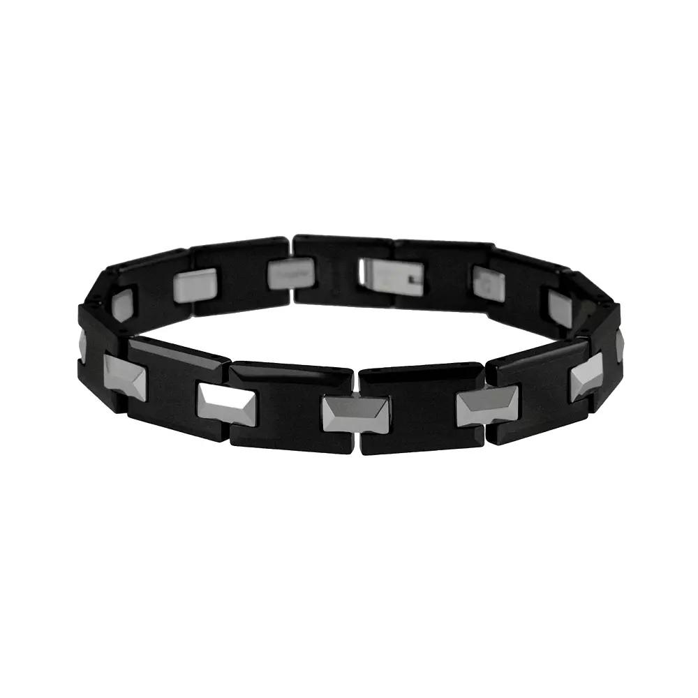 Gold LLC Tungsten and Black Ceramic Bracelet - Men, Men's, Multicolor Product Image