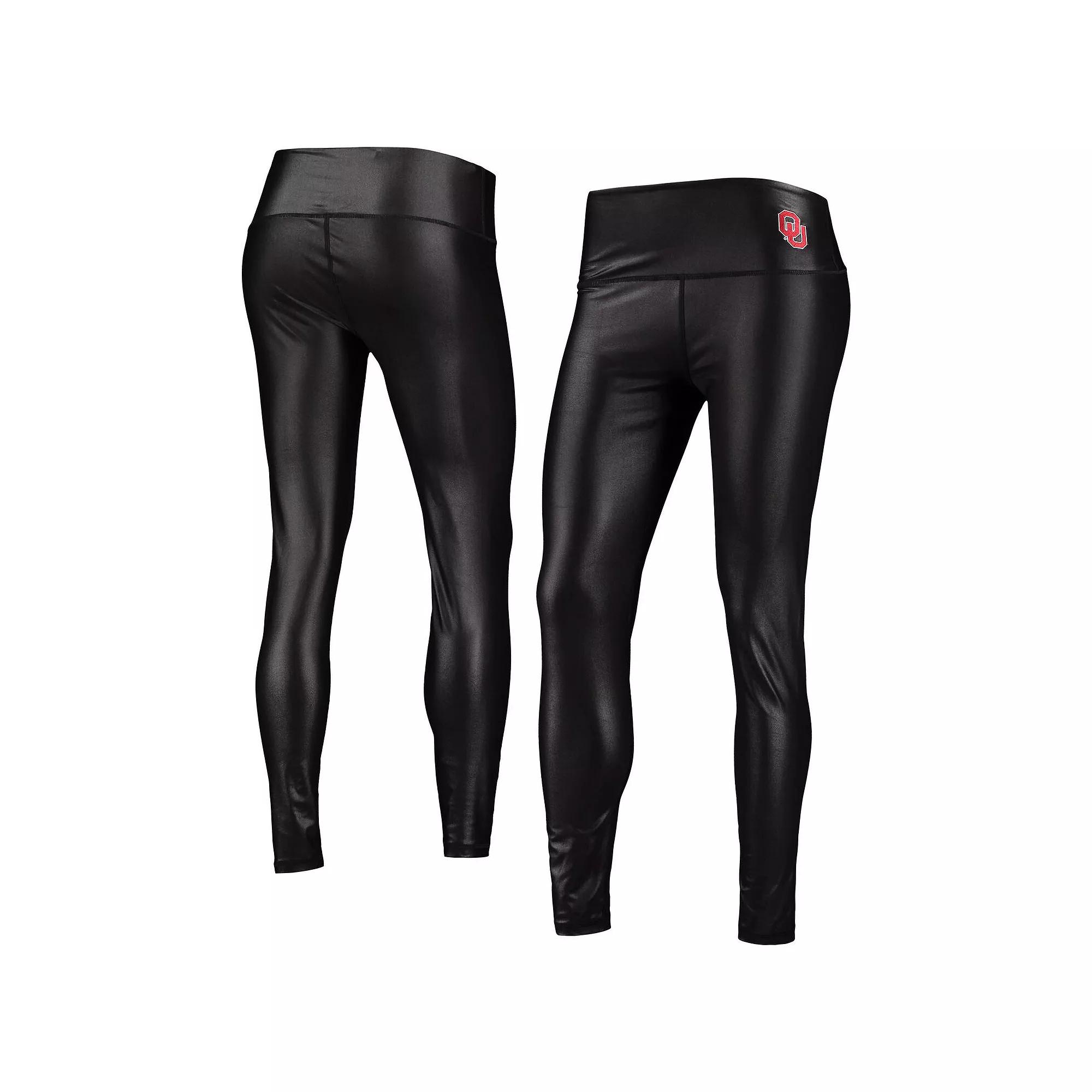 Women's ZooZatz Black Oklahoma Sooners Shine Liquid Leggings,  Product Image
