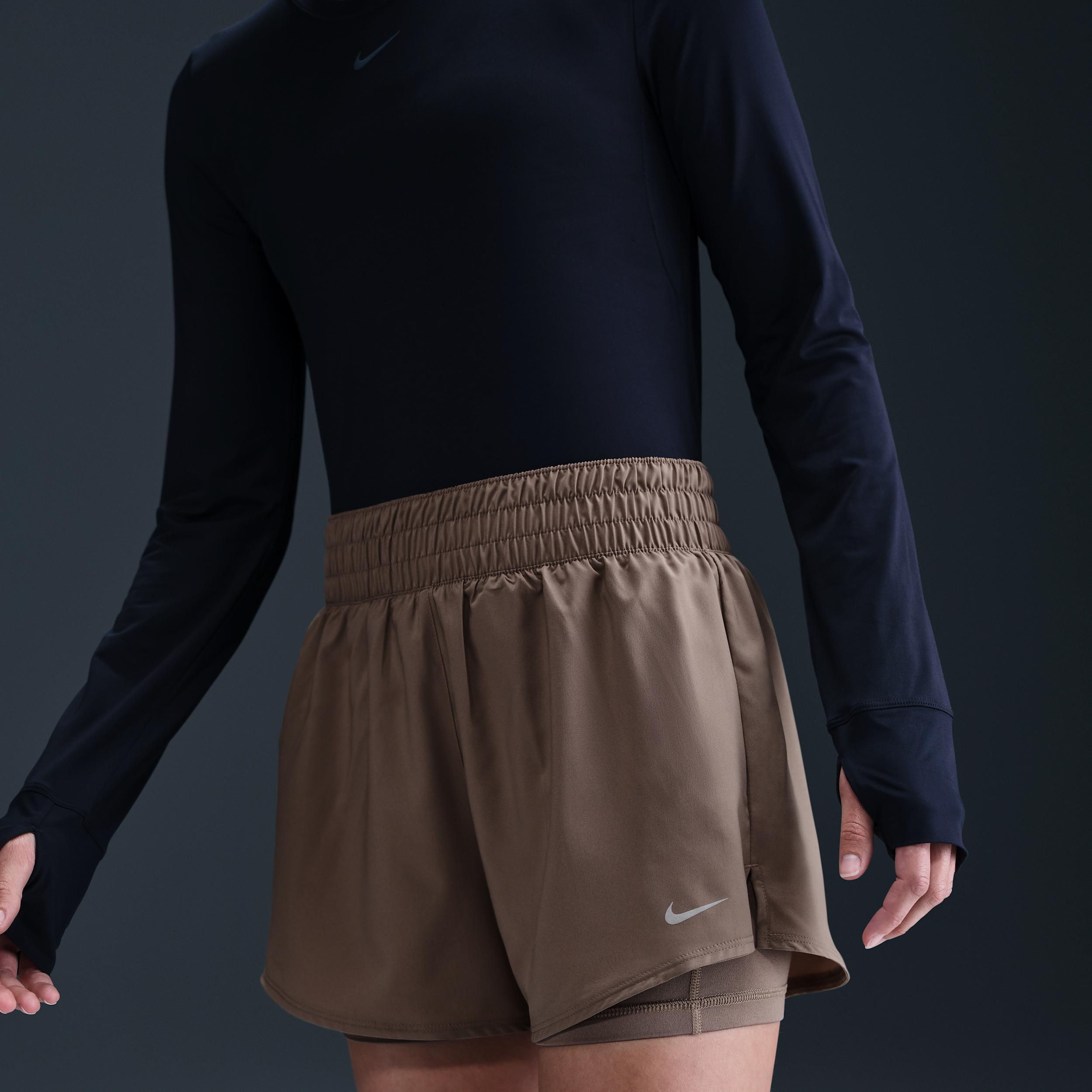 Nike Women's One Dri-FIT High-Waisted 3" 2-in-1 Shorts Product Image
