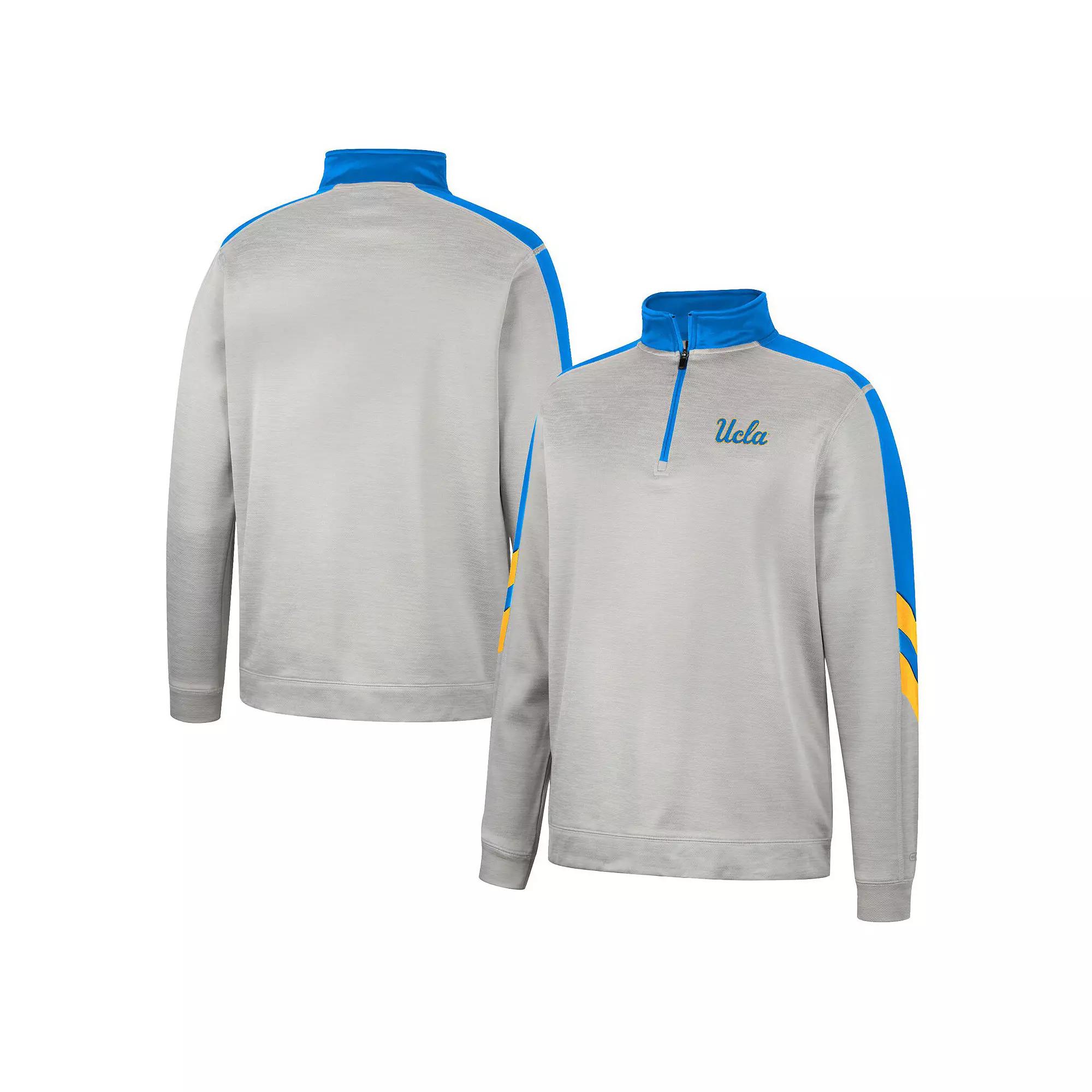 Men's Colosseum Gray/Scarlet Ohio State Buckeyes Bushwood Fleece Quarter-Zip Jacket,  Product Image