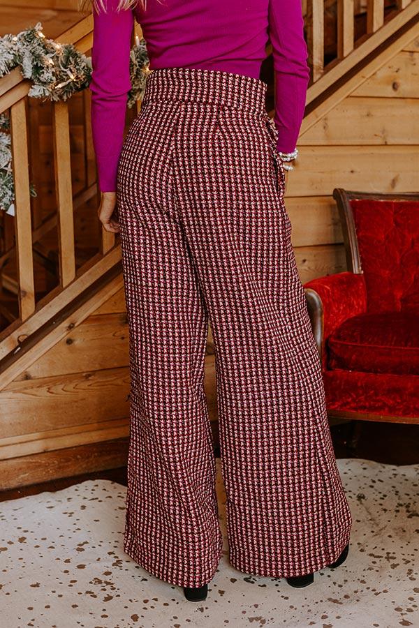 Red Wine Sipping High Waist Tweed Pants Product Image