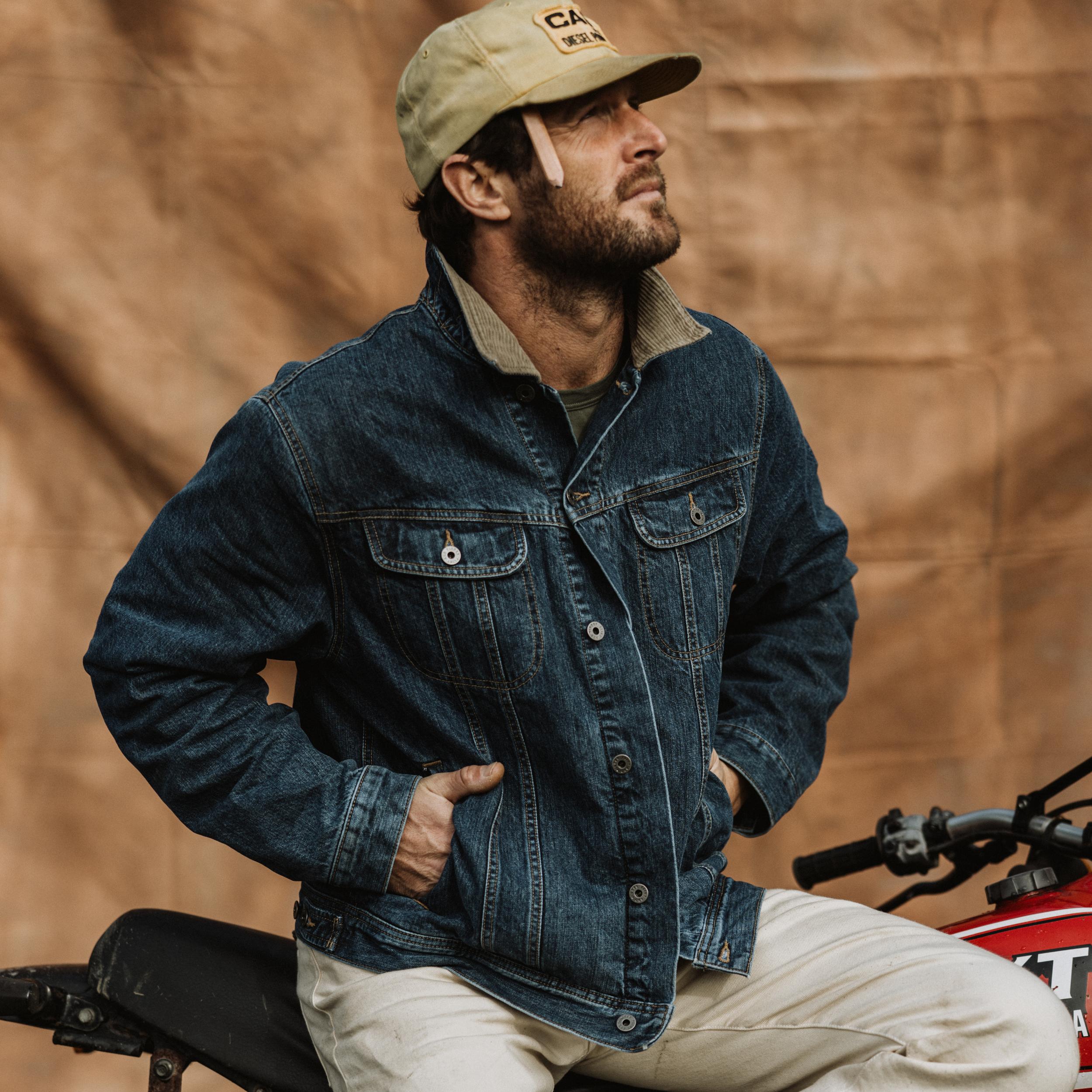 Flannel-Lined Denim Trucker Jacket Product Image