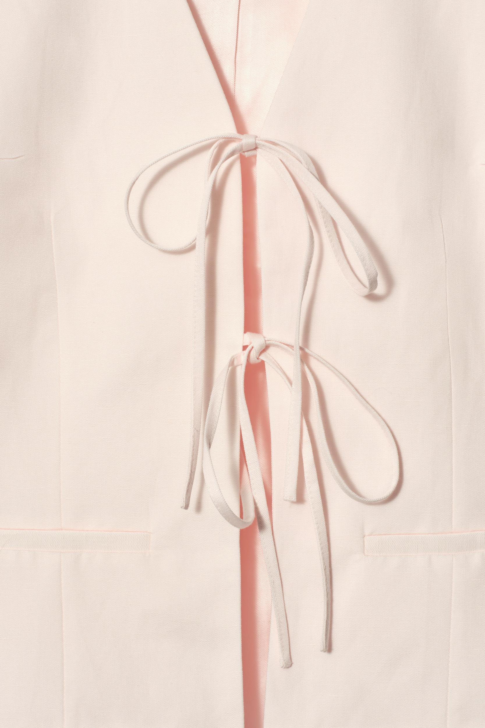 LINEN-BLEND TIE-FRONT VEST Product Image