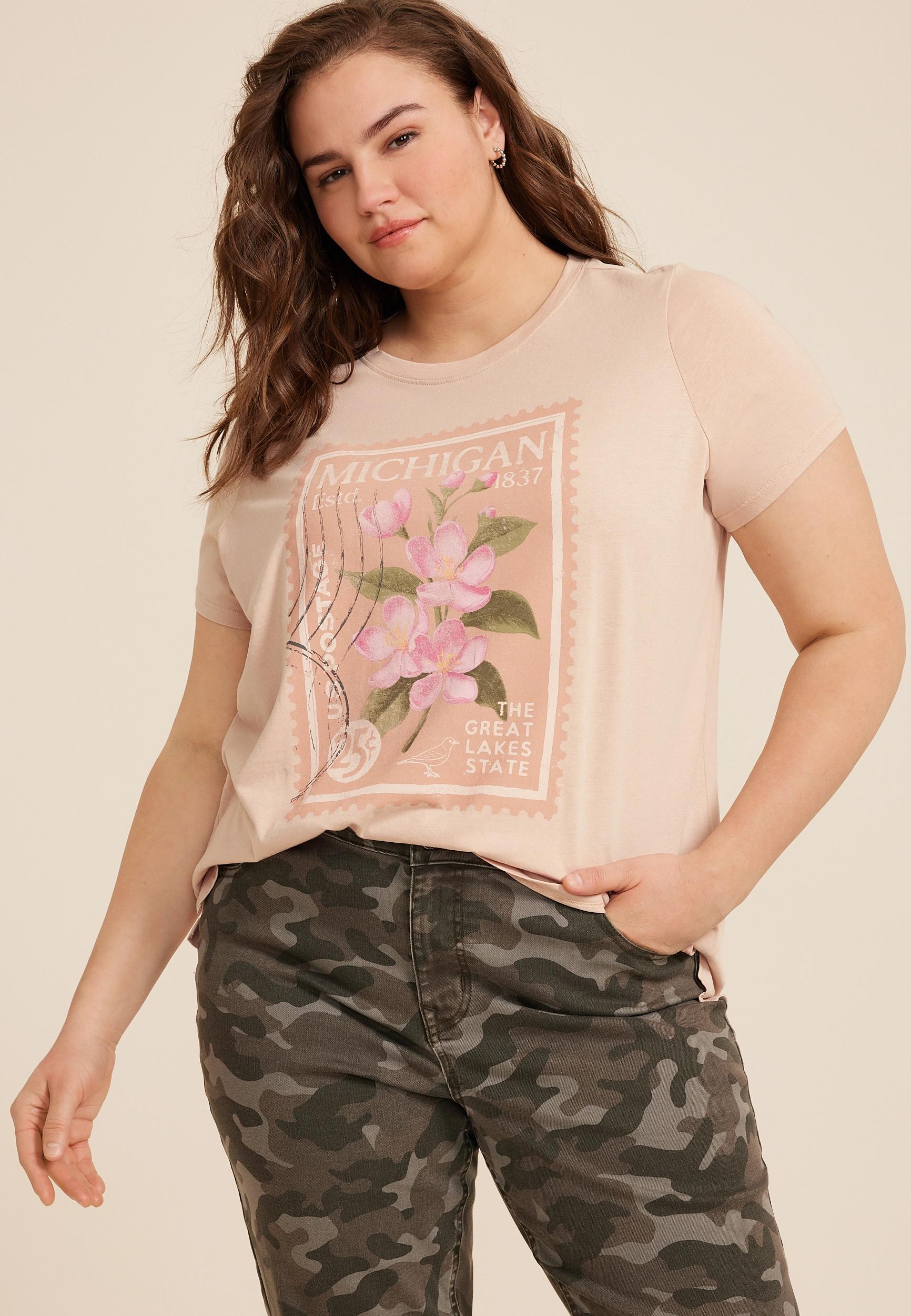 Maurices 4X Plus Size Womens State Stamp Classic Fit Graphic Tee Product Image