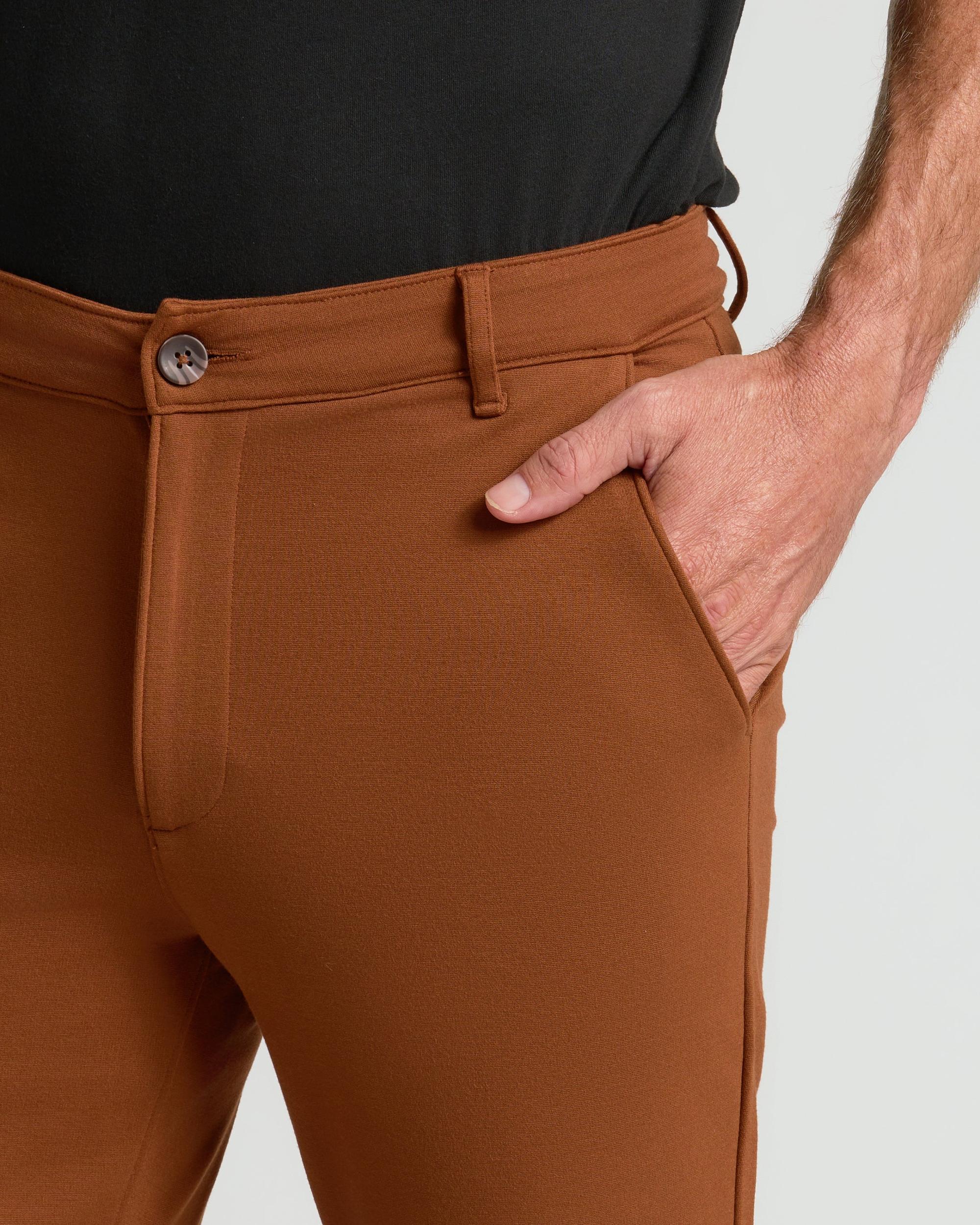 Suede Brown Slim Comfort Knit Chino Pant Product Image