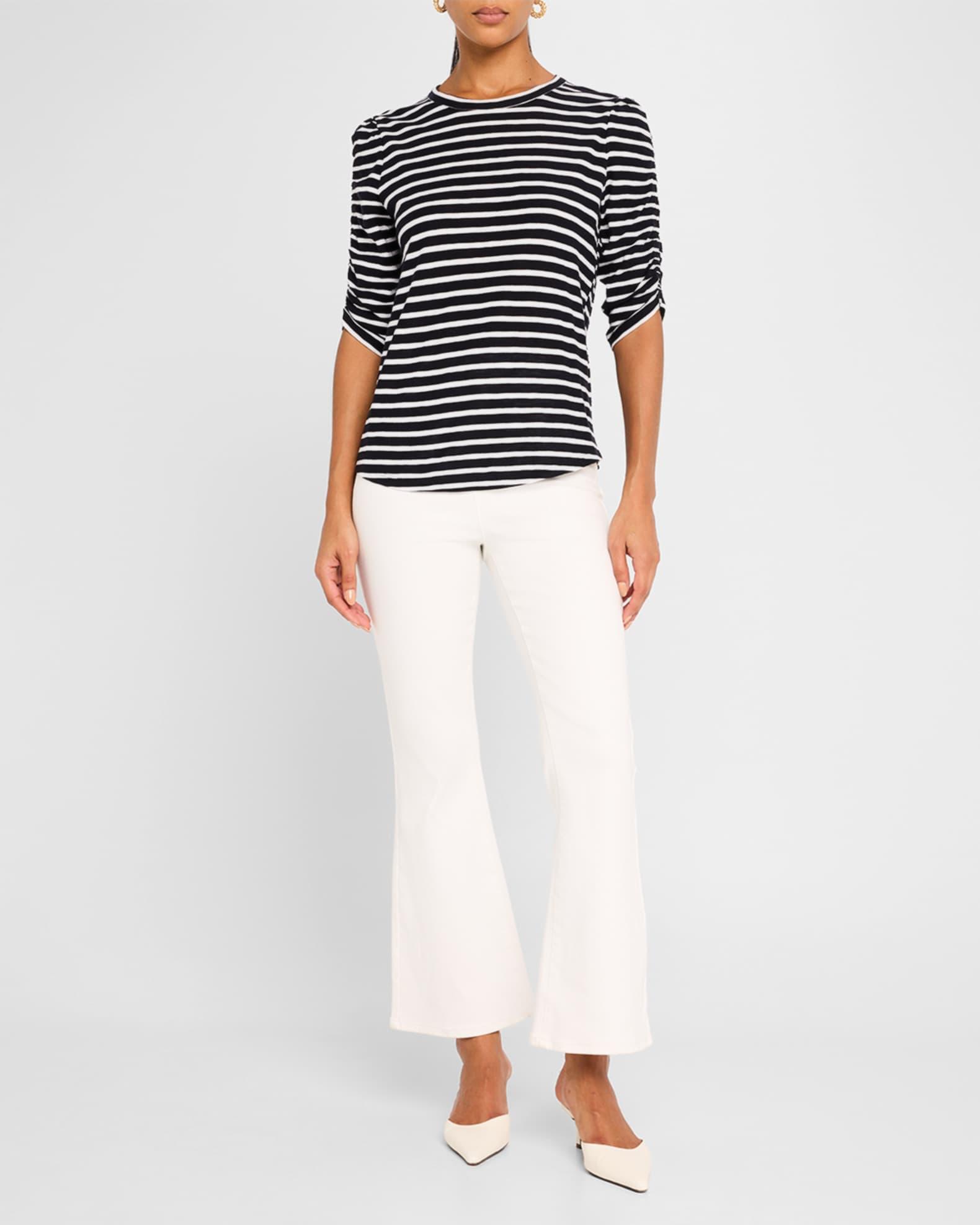 Waldorf Stripe Ruched-Sleeve Tee Product Image