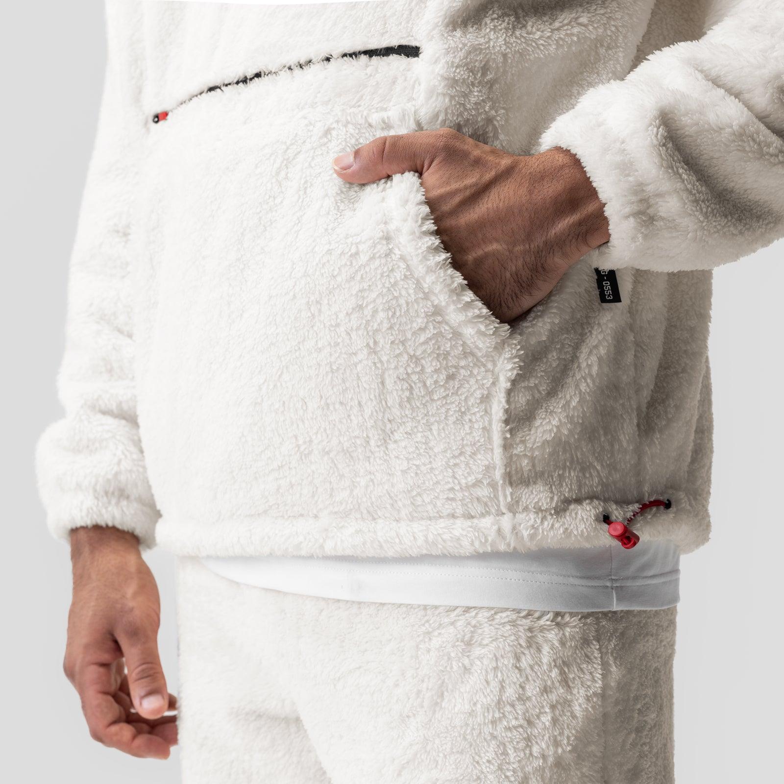 0553. Sherpa Recovery Hoodie - Ivory Cream/Black "Wings" Product Image