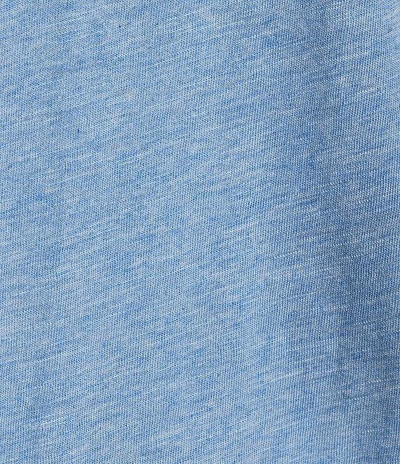 Democracy Knit Soutache Embroidered Scoop Neck Elbow Sleeve Side Ruched Top Product Image