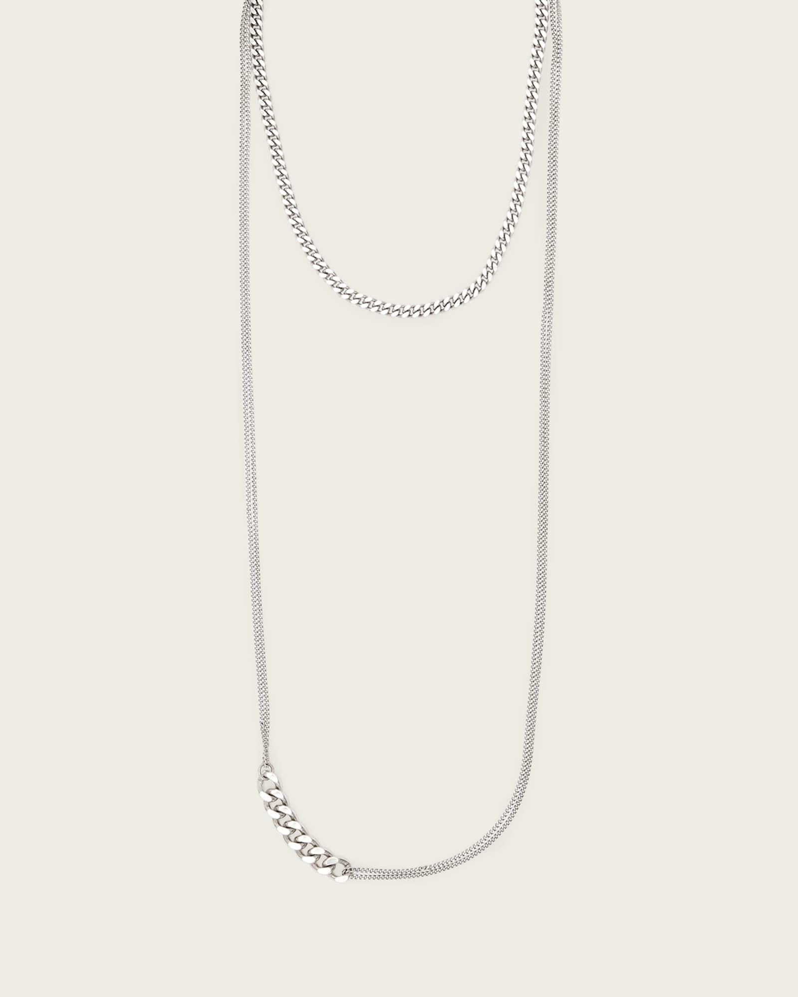 Lia Chunky Necklace WARM SILVER | ALLSAINTS US Product Image
