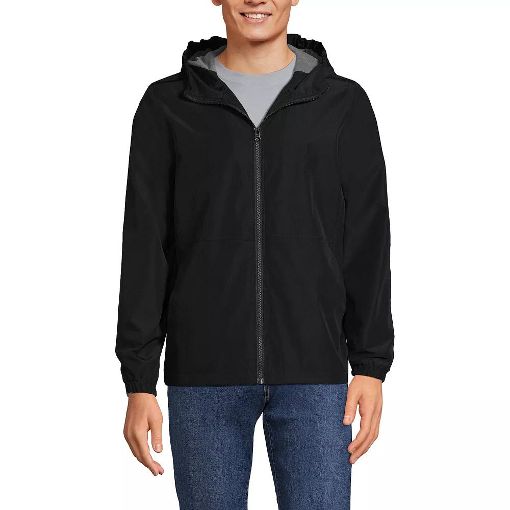 Men's Lands' End School Uniform Rain Jacket, Size: Large, Black Product Image