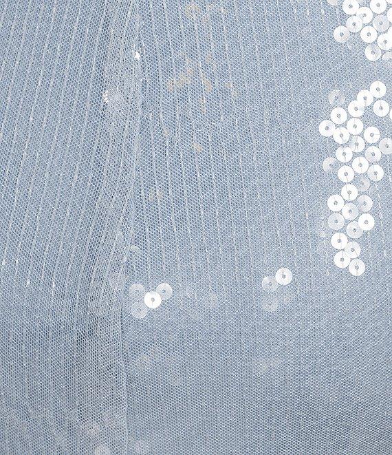 Midnight Doll Sequin Embellished V-Neck Tie Accent Knee Length Dress Product Image