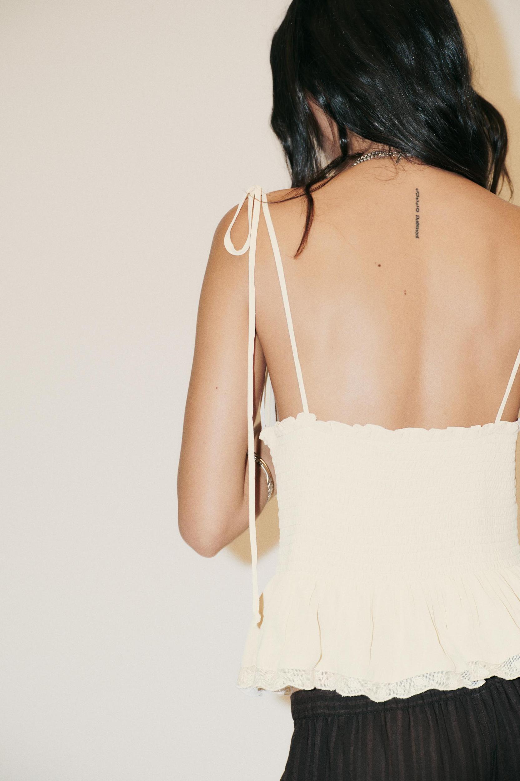 SMOCKED COMBINATION TOP Product Image