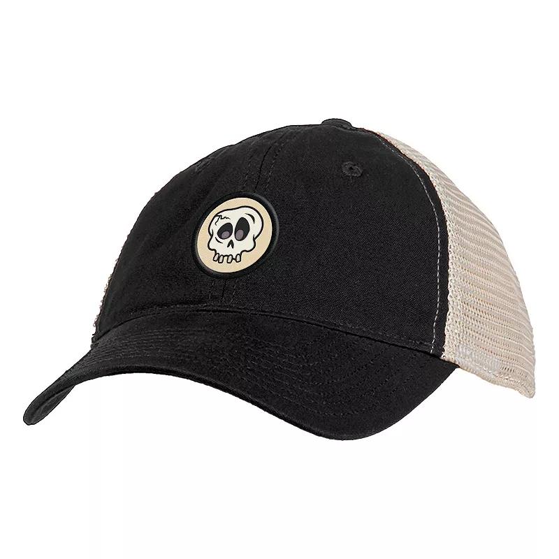 Men's Colosseum Skull Patch Unstructured Adjustable Trucker Hat, Black Product Image