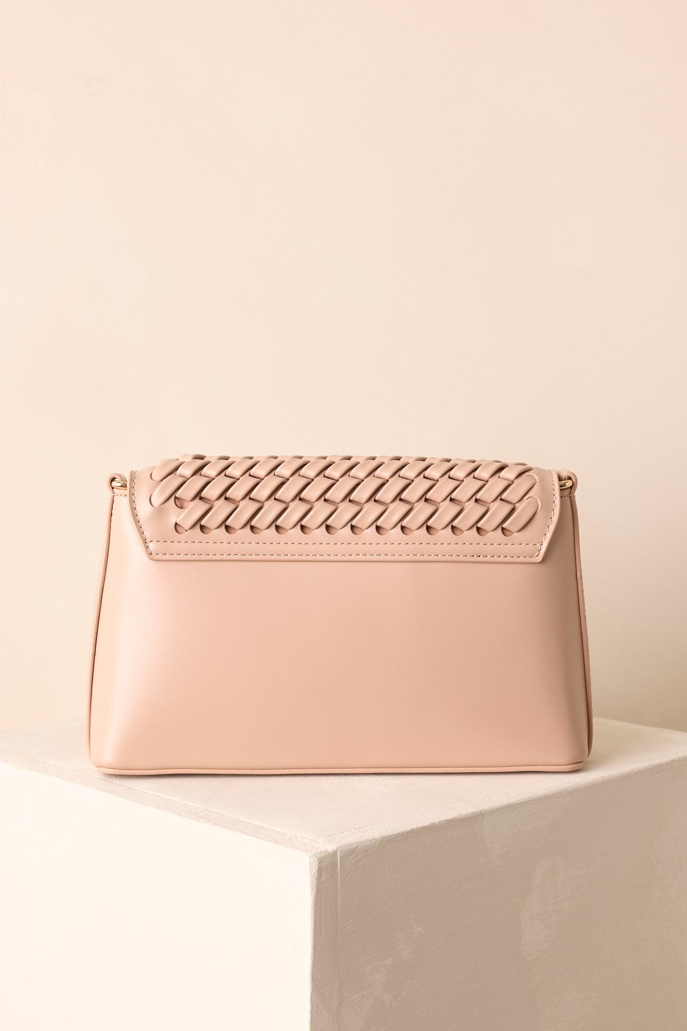 A Little Off Track Beige Woven Faux Leather Handbag Product Image