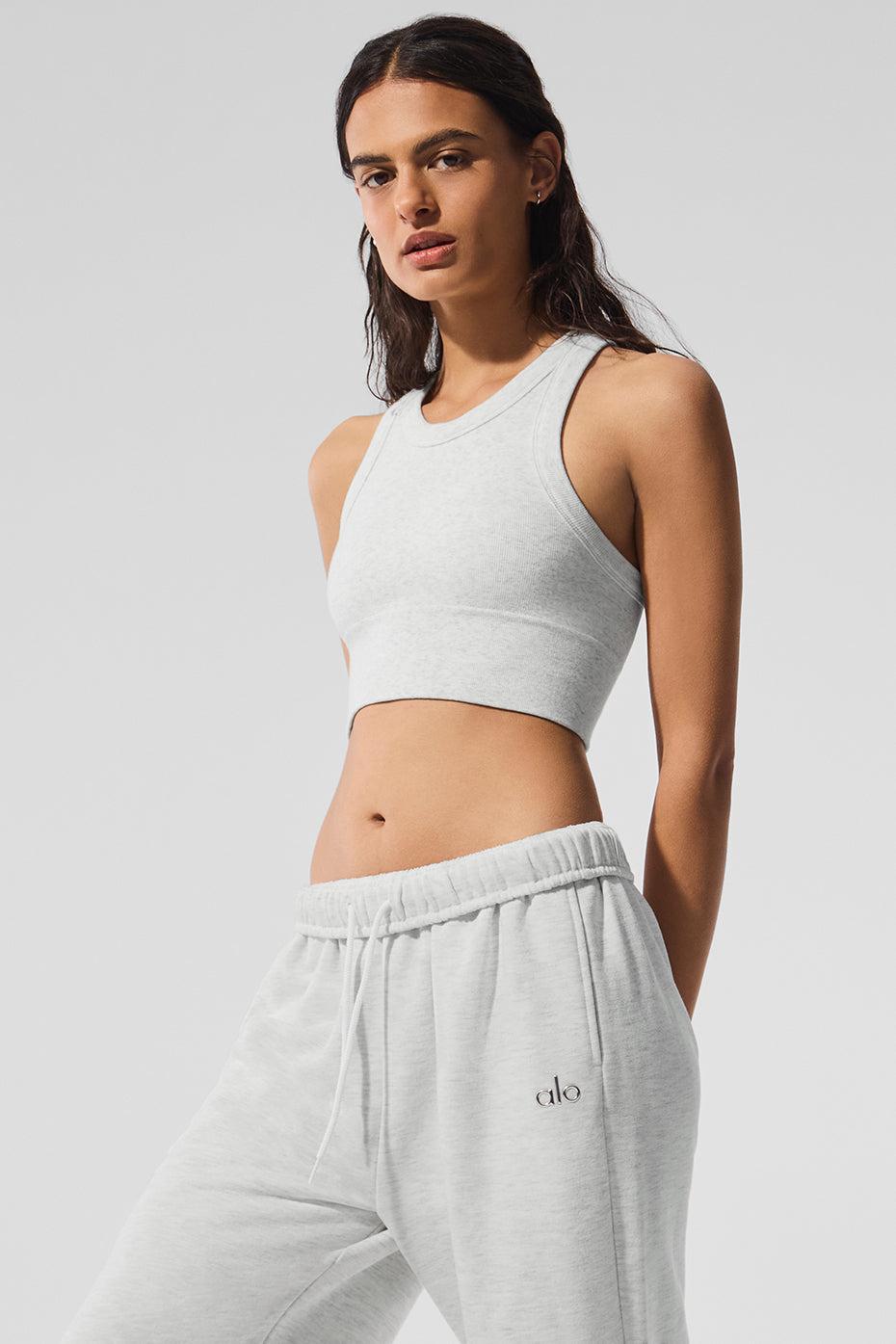 Seamless Delight High Neck Bra - White Heather Product Image