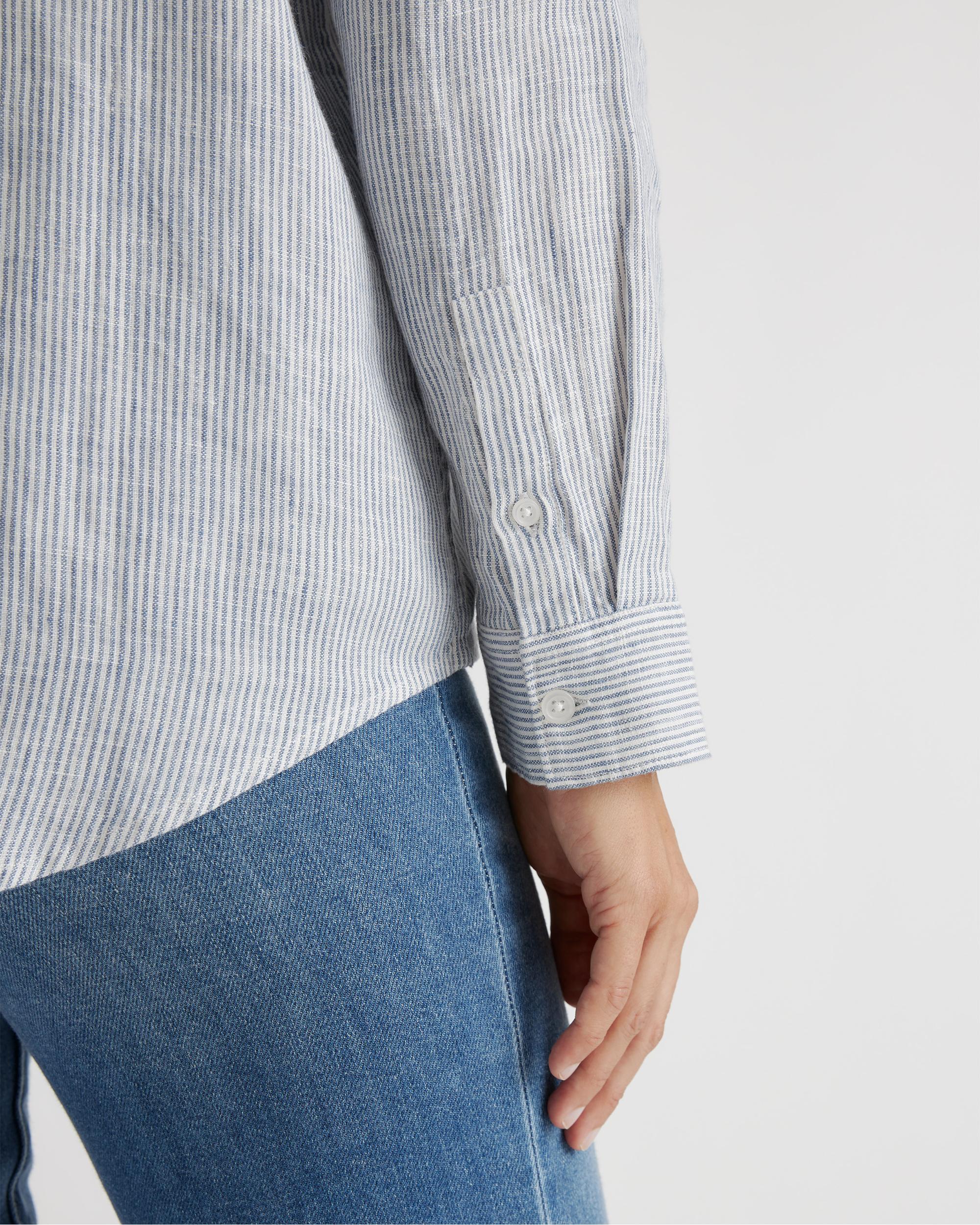 Quince | Women's 100% European Linen Maternity Long Sleeve Shirt Size XS Product Image