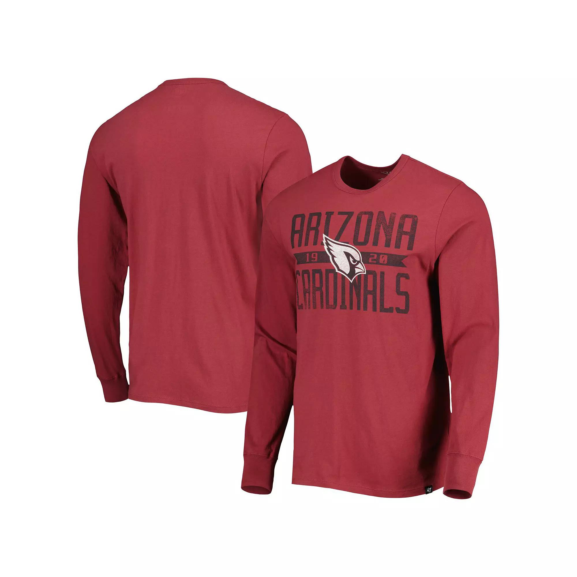 Men's '47 Cardinal Arizona Cardinals Brand Wide Out Franklin Long Sleeve T-Shirt,  Product Image