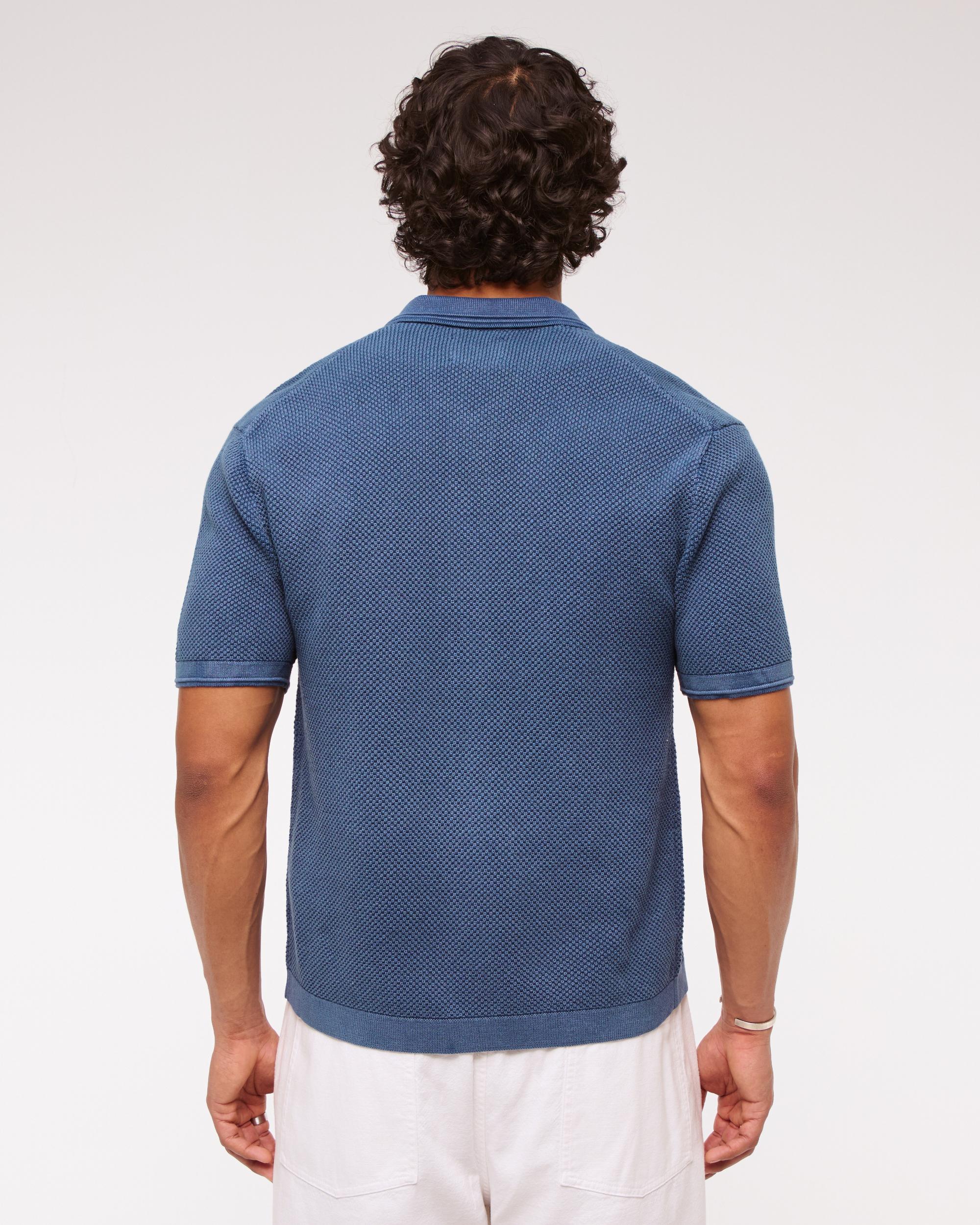 Garment Dye Button-Through Sweater Polo Product Image