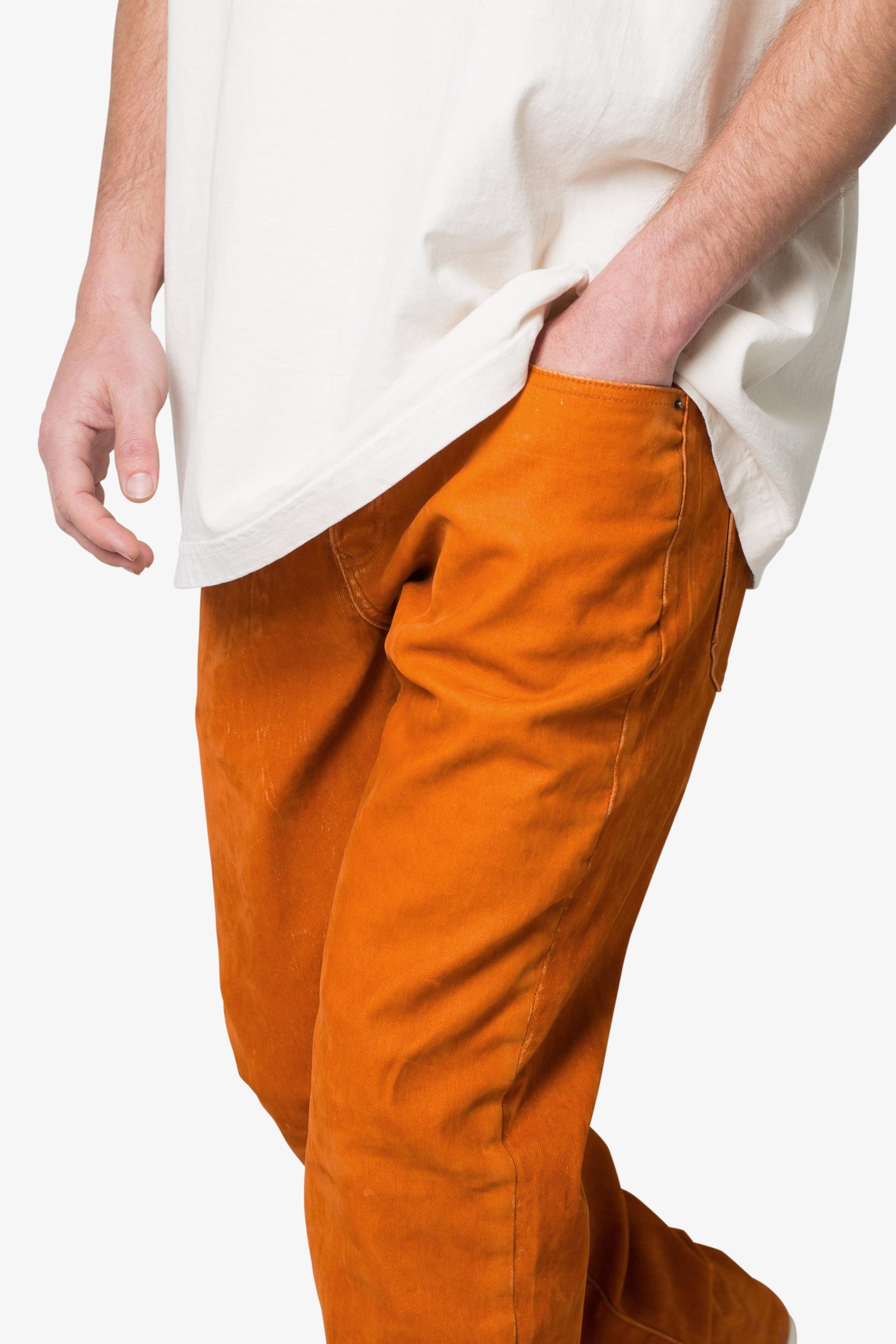 B577 Suede Western Flare Denim - Rust Product Image